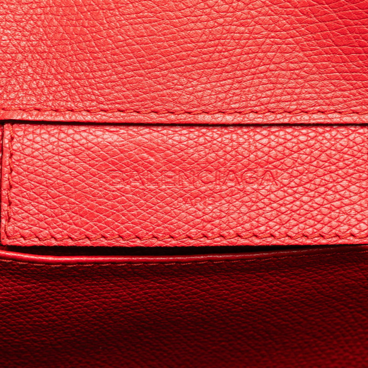 Balenciaga Red Color Leather Shoulder Bag Tote Bag (Pre-Owned)