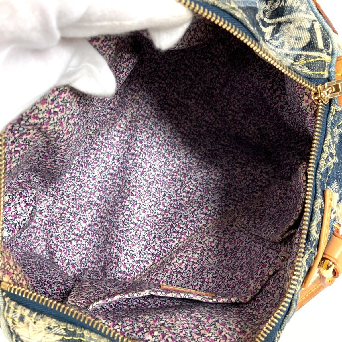 Louis Vuitton Blue Monogram Denim Canvas Boston Bag Handbag (Pre-Owned)