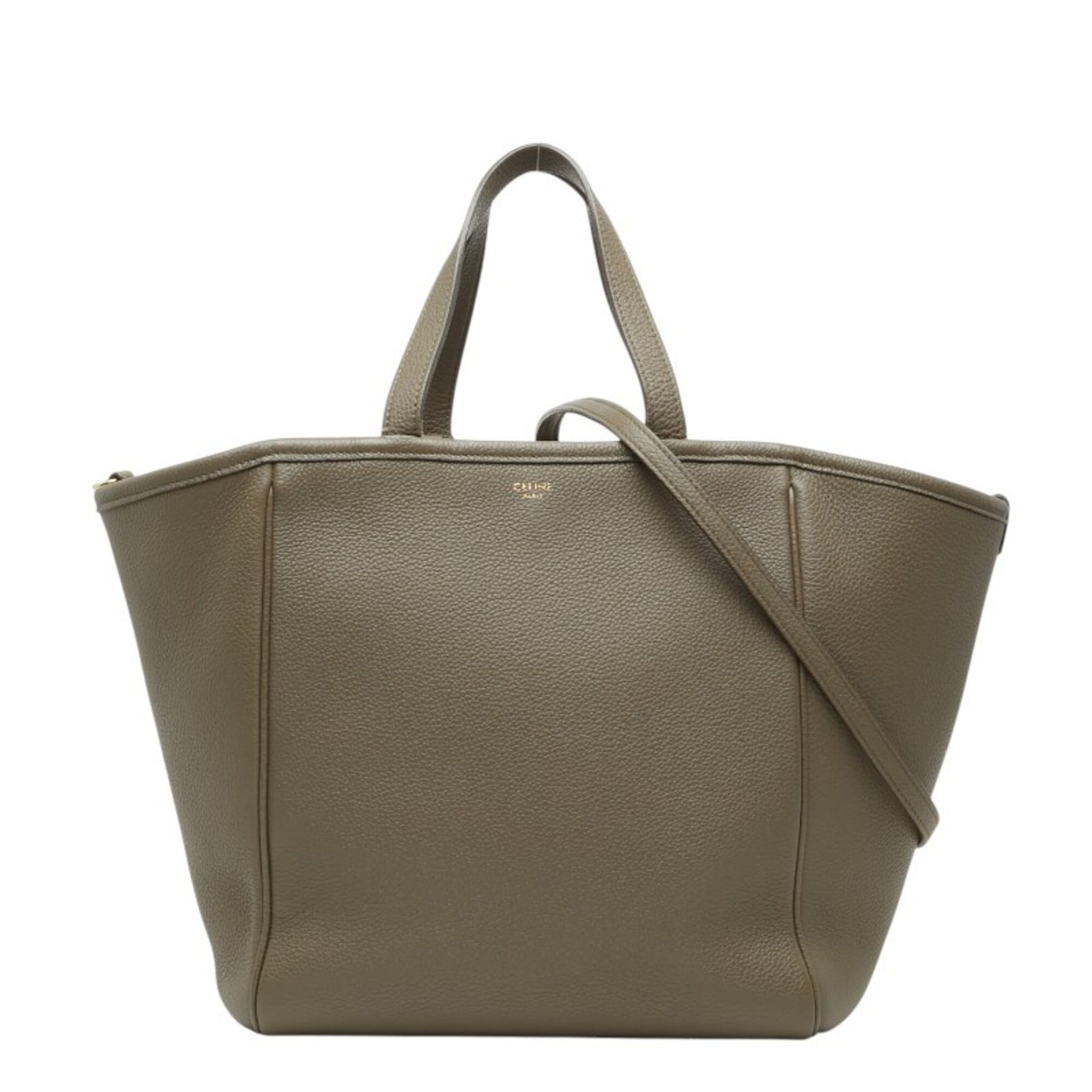 Celine Beige Leather Handbag Shoulder Bag (Pre-Owned)