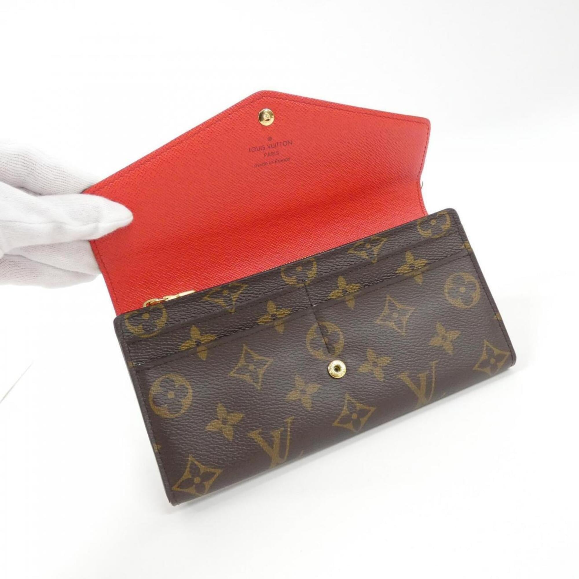 Louis Vuitton Coquelicots Marron Coated Canvas Long Wallet (Bi-Fold) (Pre-Owned)