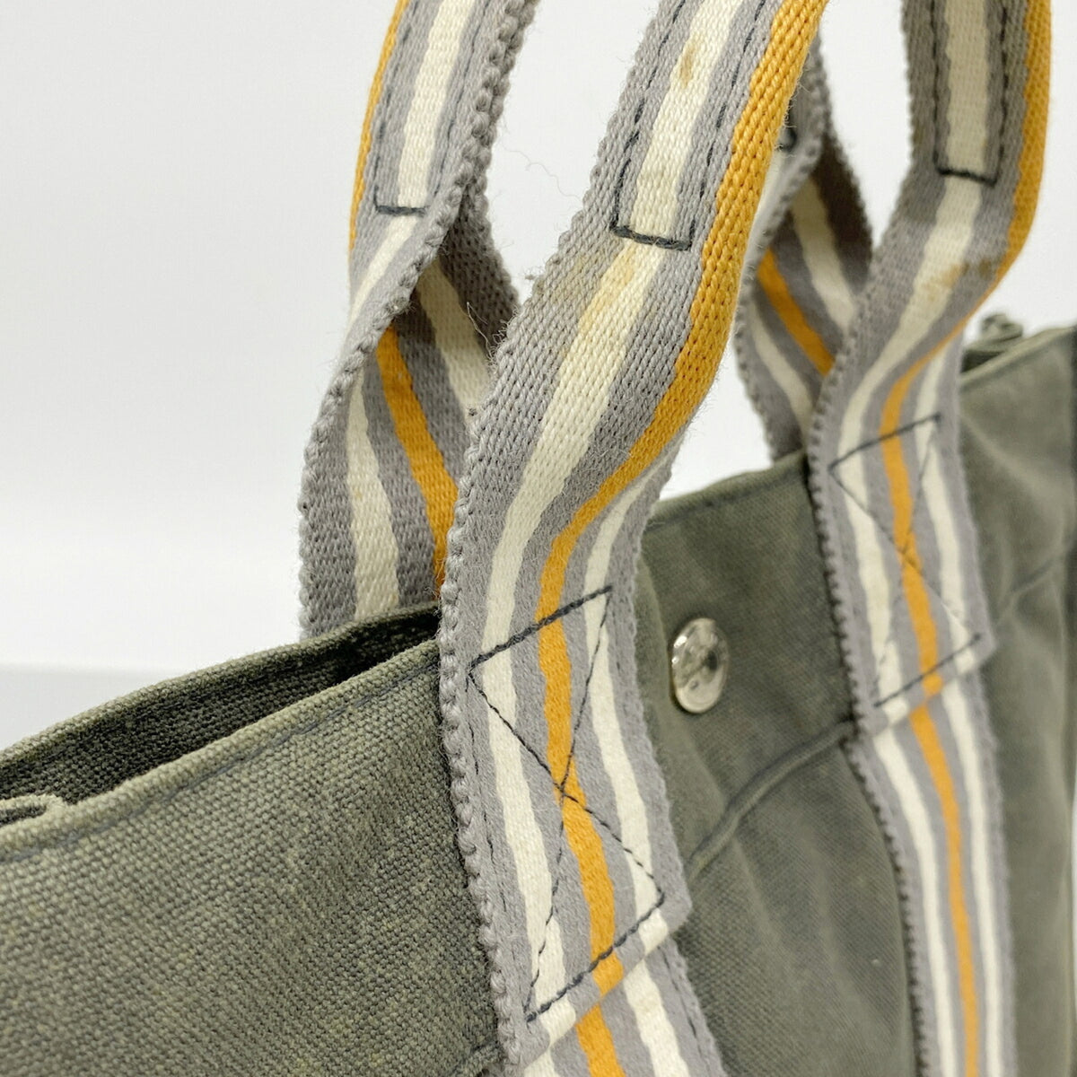 Hermes Gray Canvas Tote Bag (Pre-Owned)