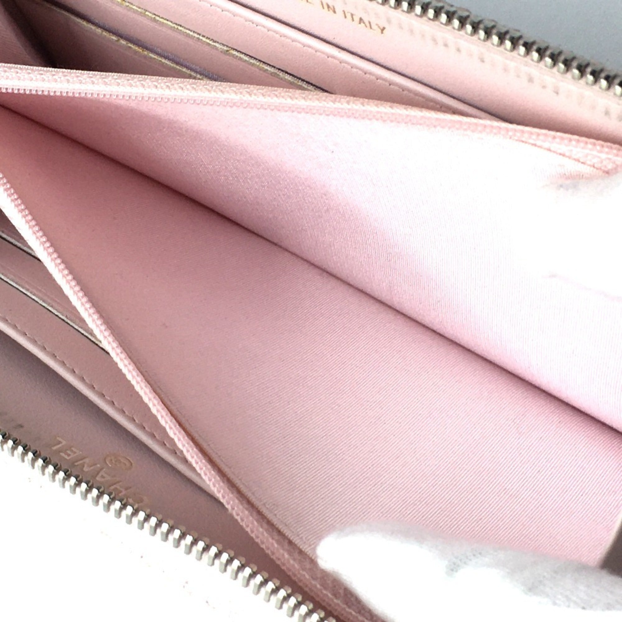 Chanel Deauville Pink Tweed Leather Long Wallet (Bi-Fold) (Pre-Owned)