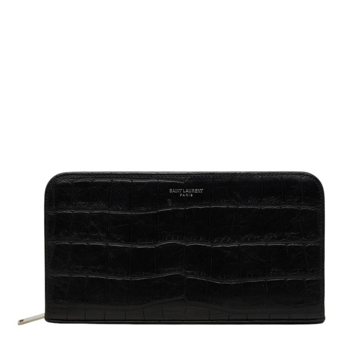 Saint Laurent Black Leather Long Wallet (Bi-Fold) (Pre-Owned)