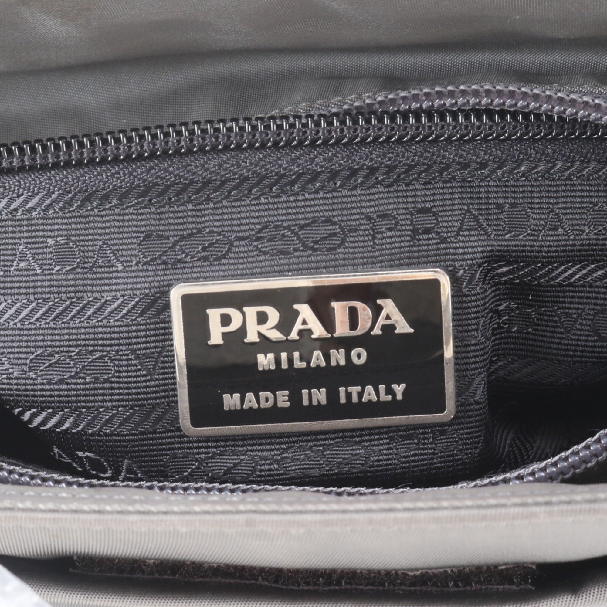 Prada Gray Nylon Handbag Tote Bag (Pre-Owned)