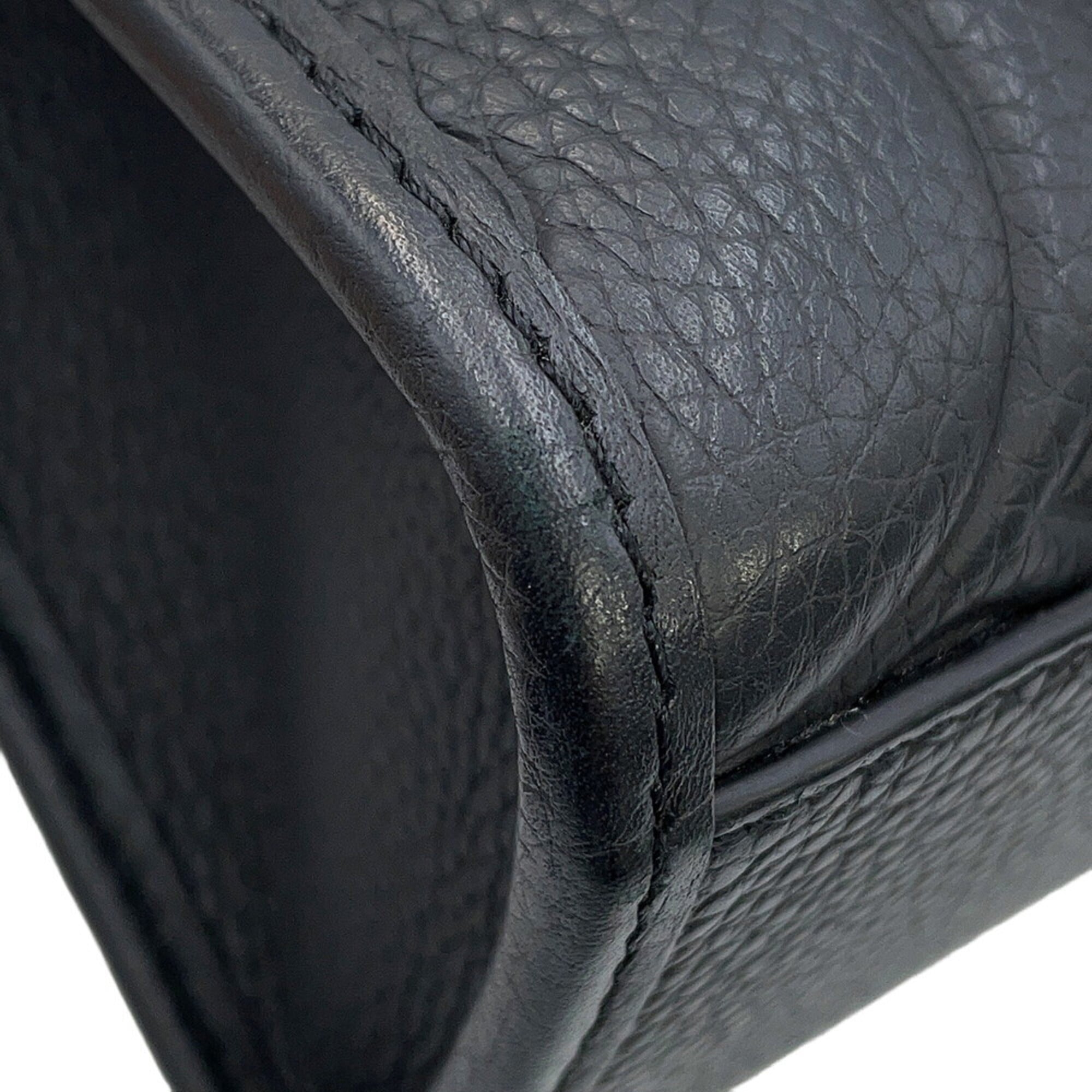 Christian Dior Black Leather Handbag Tote Bag (Pre-Owned)