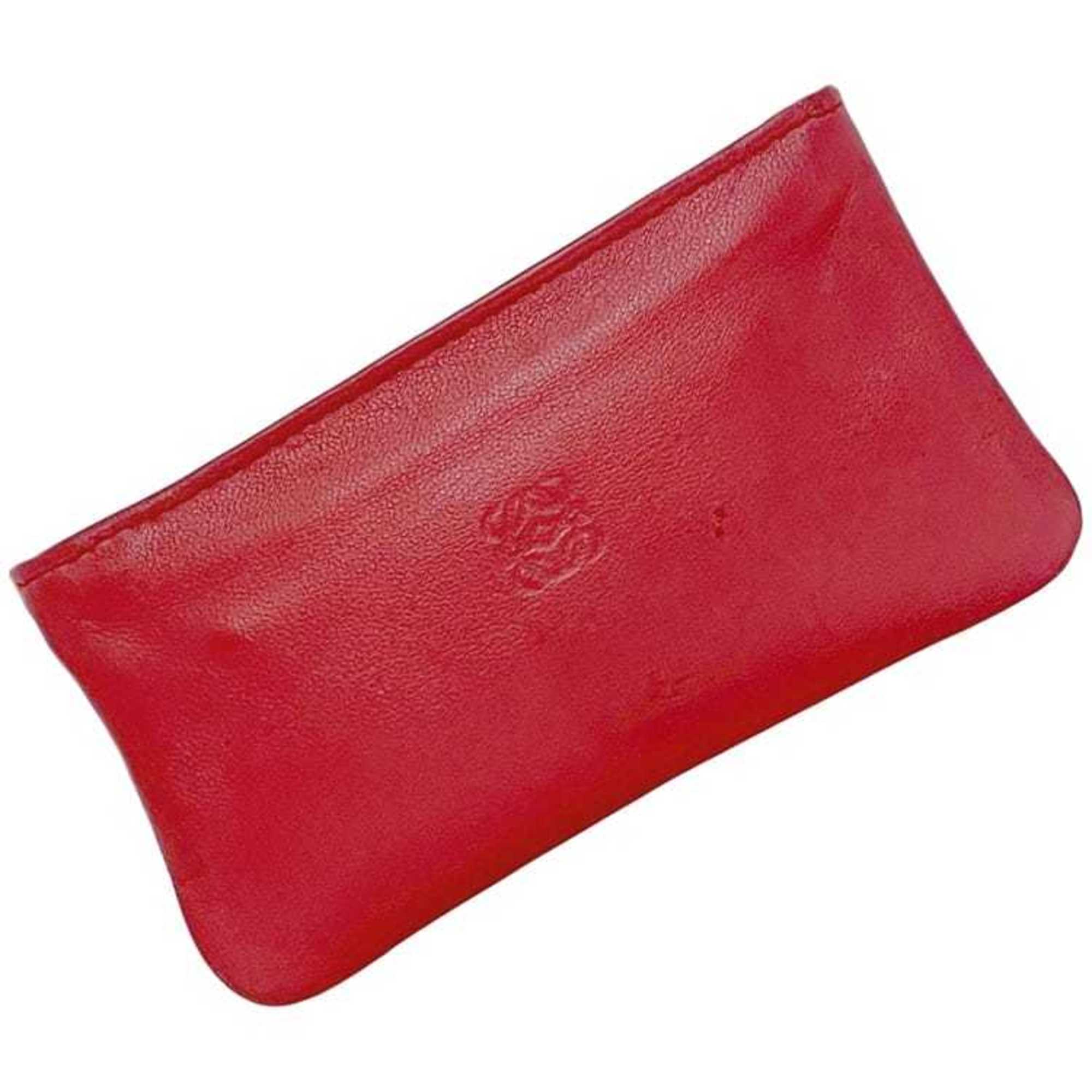 Loewe Red Color Leather Coin Purse/Coin Case (Pre-Owned)