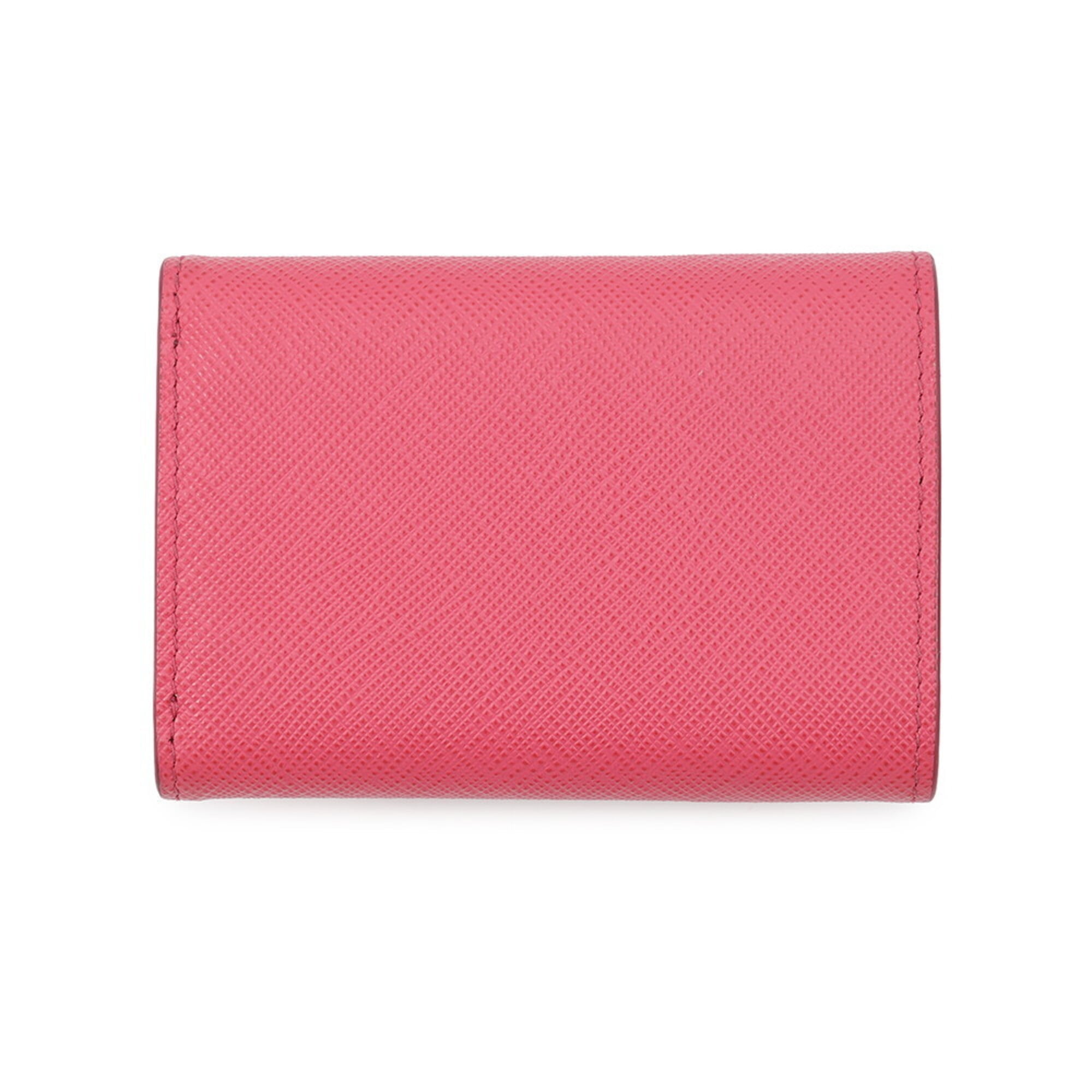Prada Saffiano Pink Leather Wallet (Tri-Fold) (Pre-Owned)