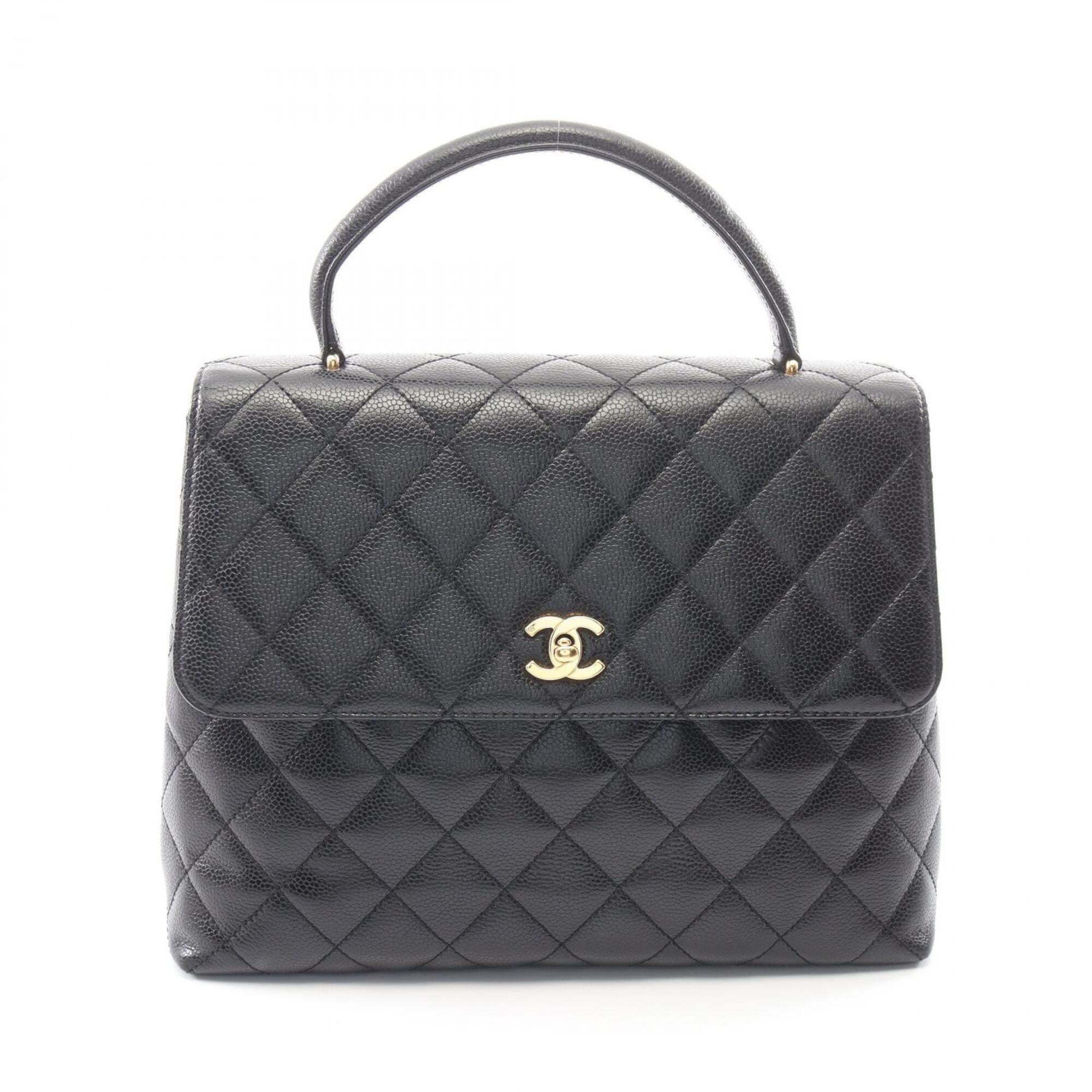 Chanel Black Grained Calfskin Handbag (Pre-Owned)
