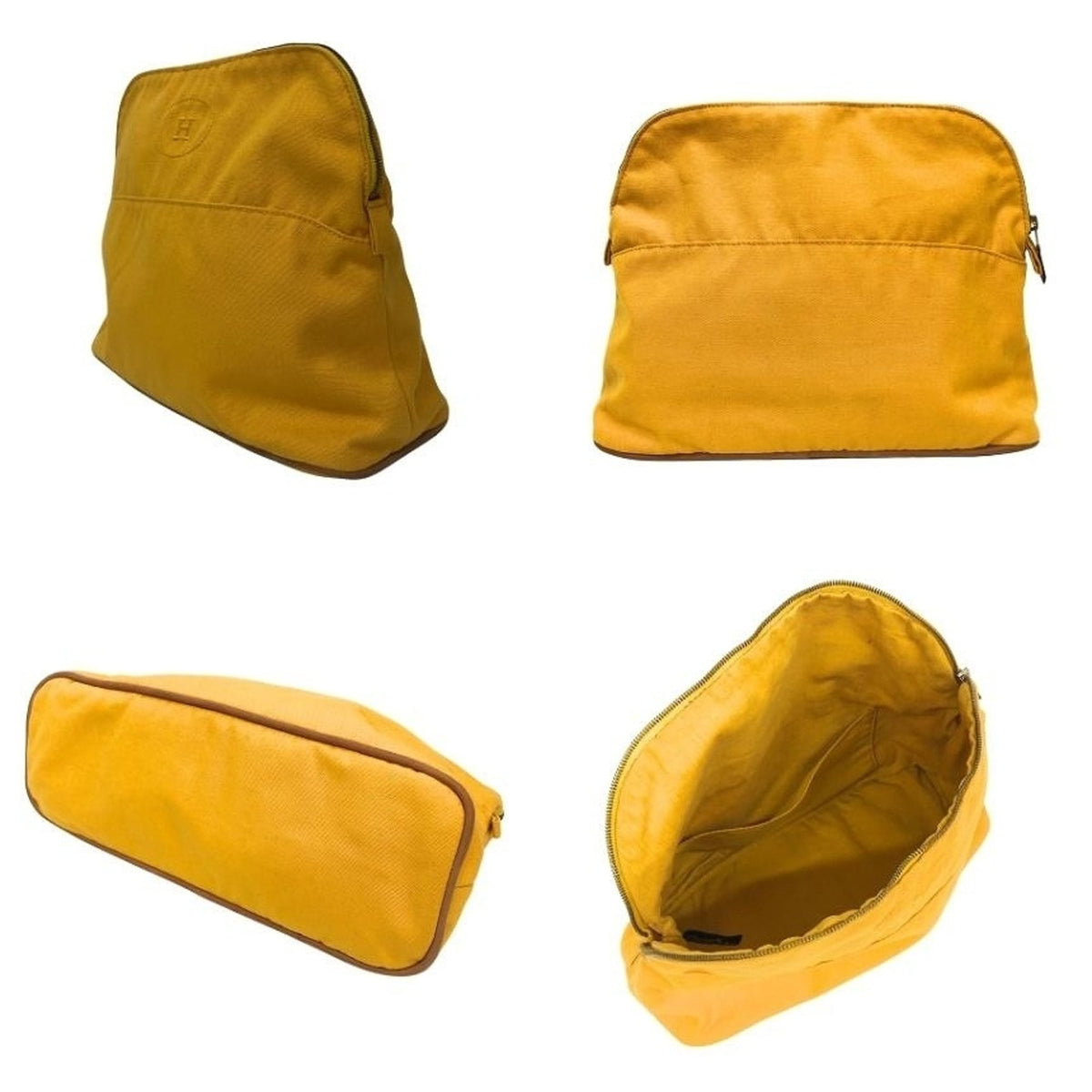 Hermes Yellow Cotton Canvas Pouch (Pre-Owned)
