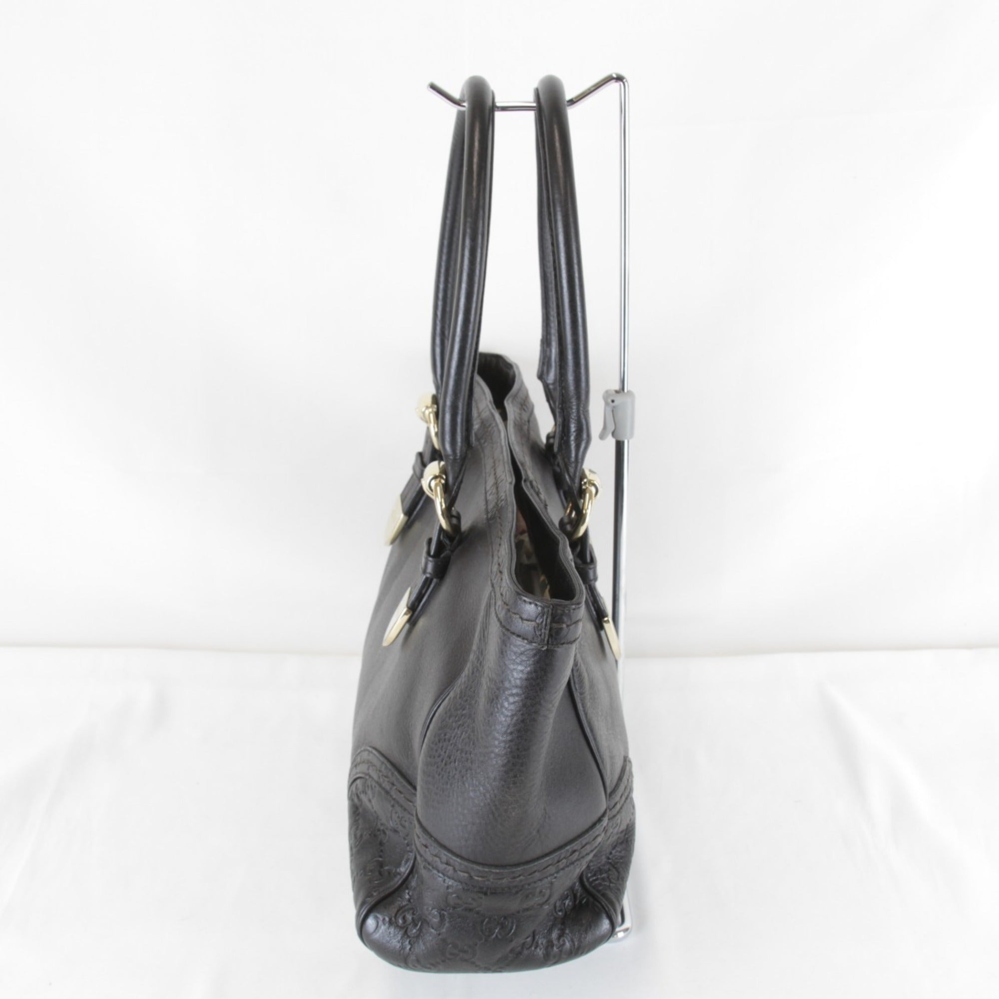 Gucci Guccissima Black Gg Leather Leather Tote Bag (Pre-Owned)