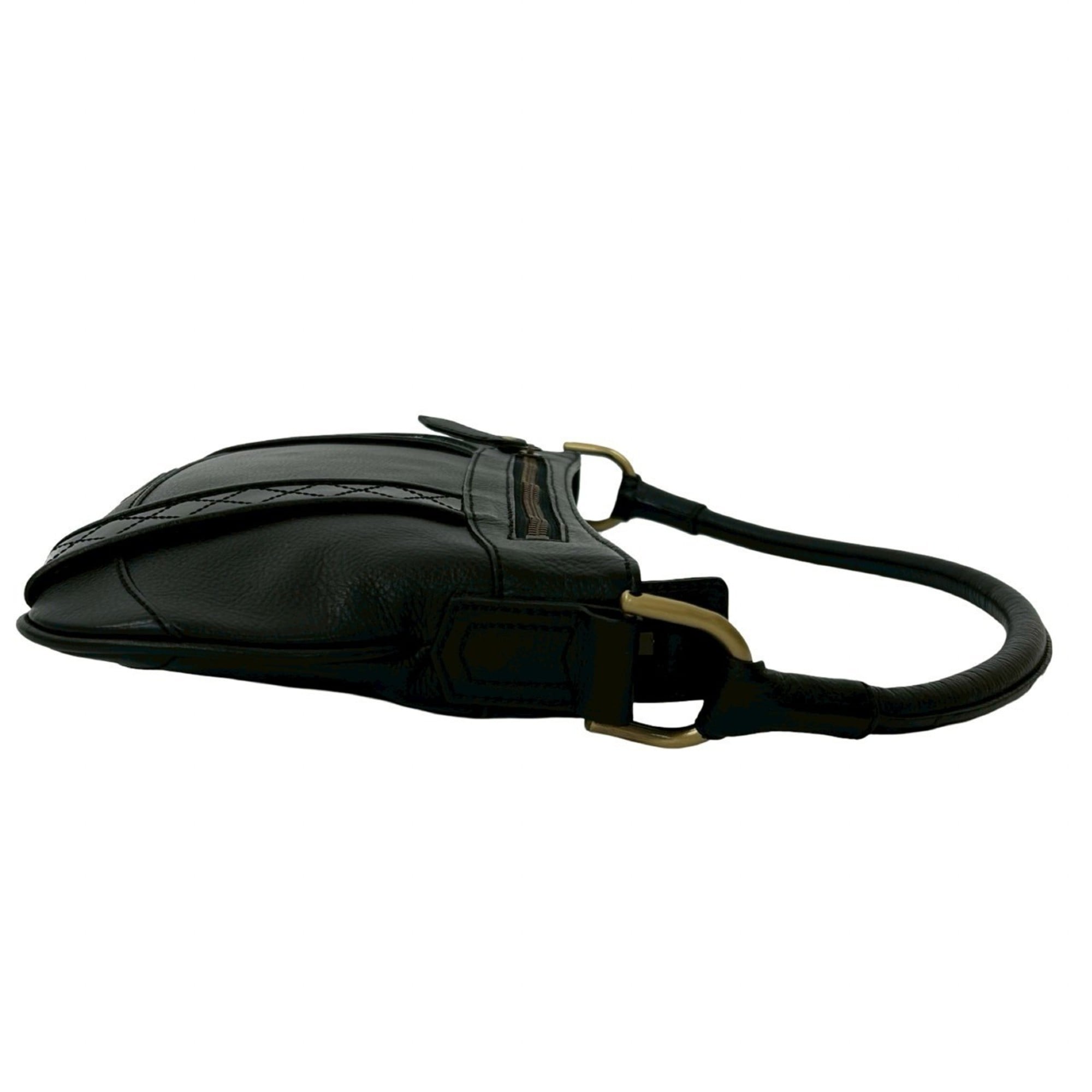 Burberry Black Leather Handbag Shoulder Bag (Pre-Owned)