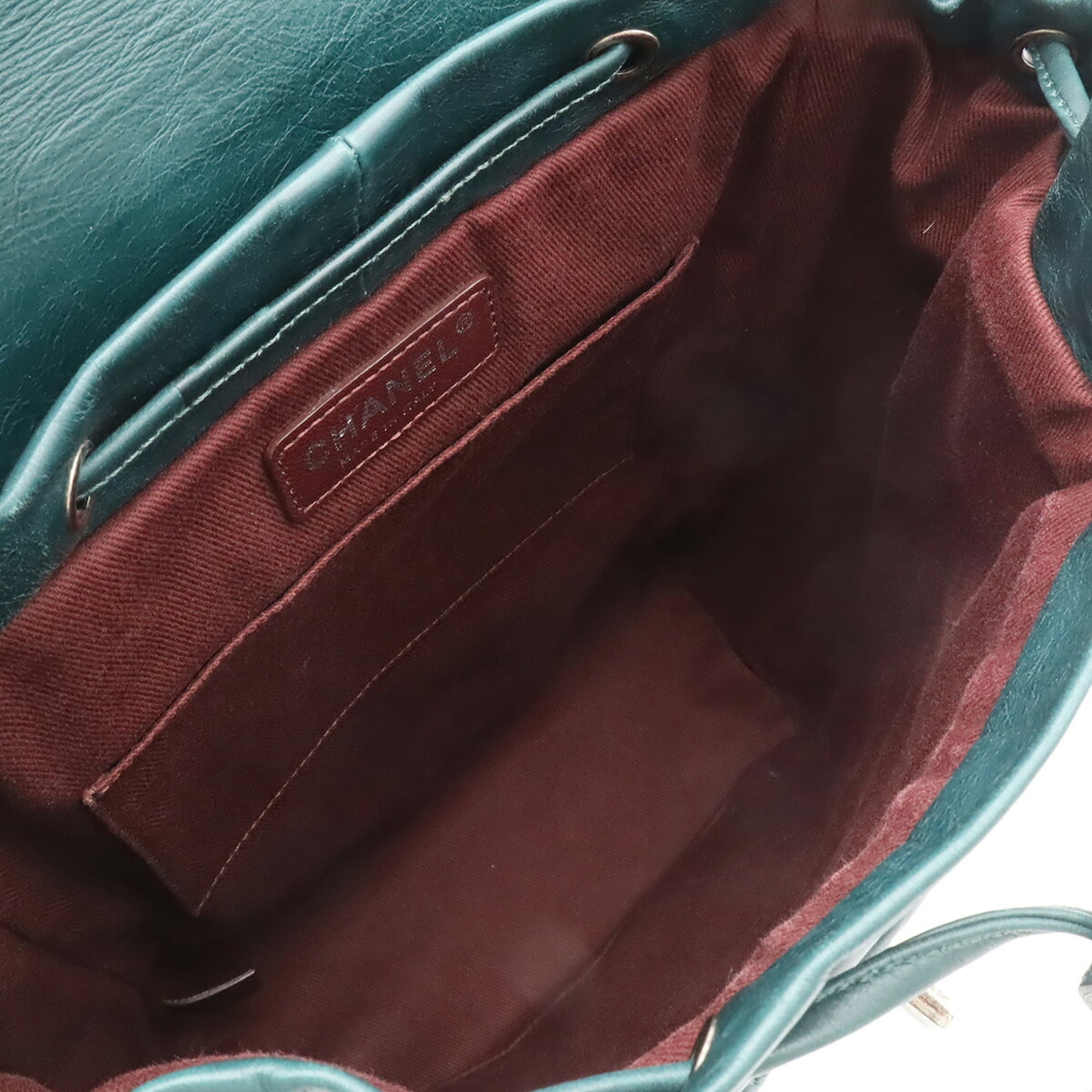 Chanel Matelasse Dark Green Leather Backpack (Pre-Owned)