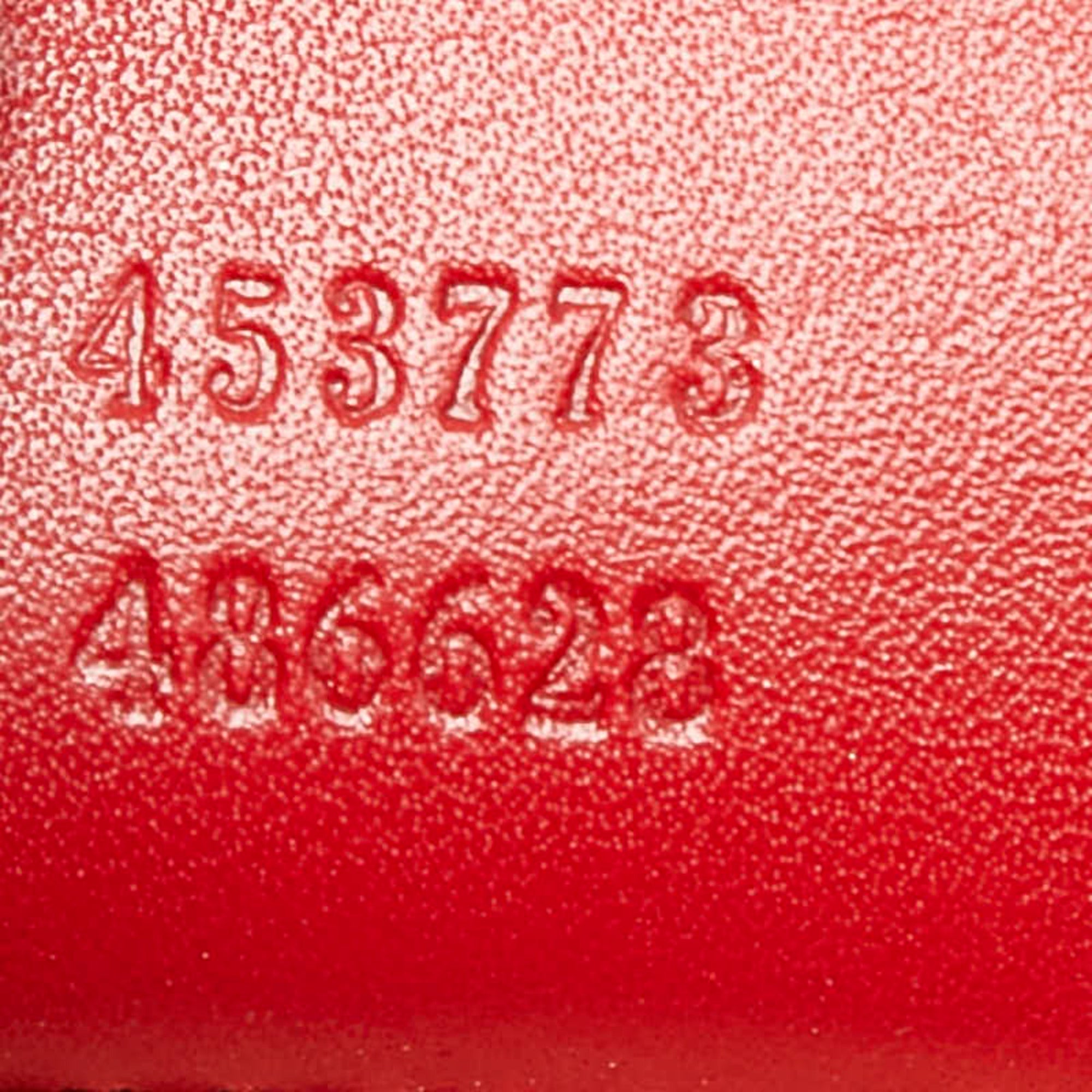Gucci Red Color Leather Tote Bag (Pre-Owned)