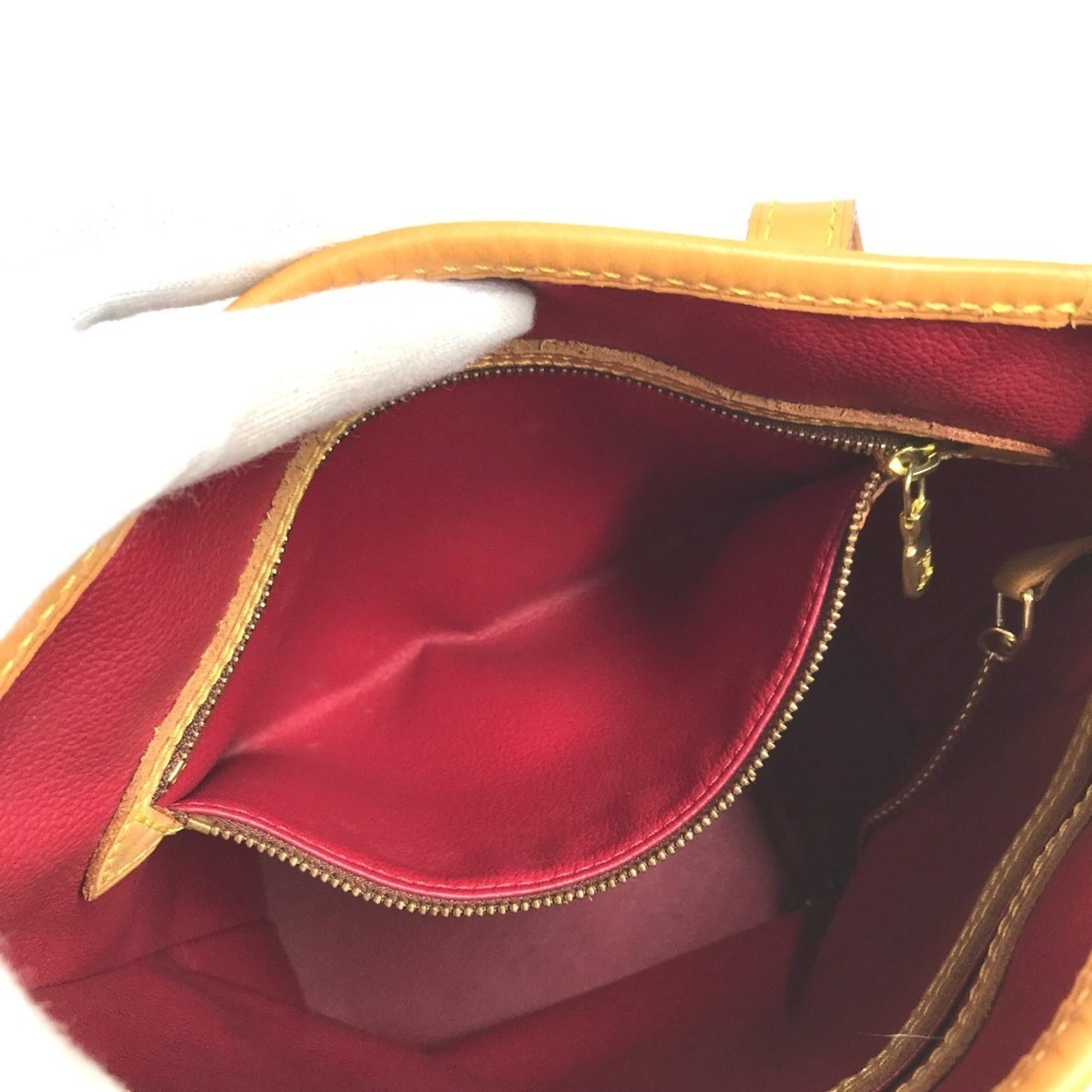 Louis Vuitton Brown Monogram Cherry Red Color Monogram Canvas Shoulder Bag Tote Bag (Pre-Owned)