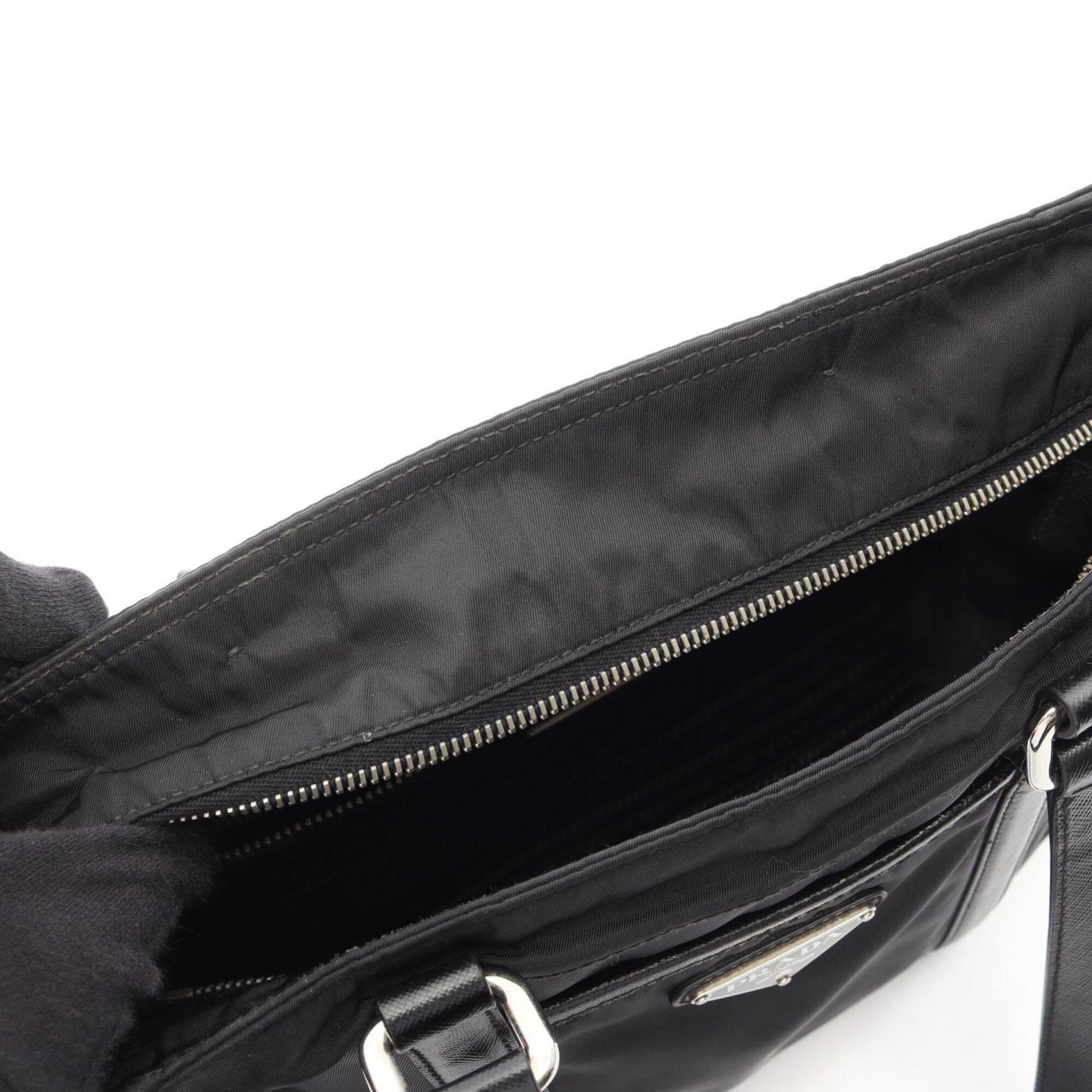 Prada Black Nylon Saffiano Handbag Tote Bag (Pre-Owned)