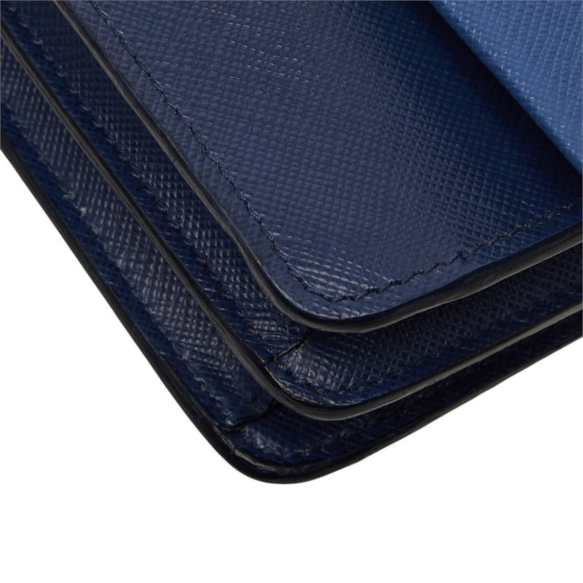 Prada Blue Navy Leather Shoulder Bag (Pre-Owned)