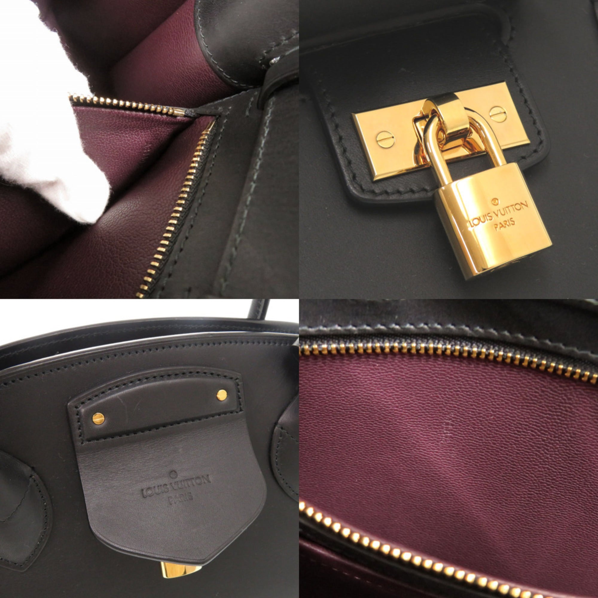 Louis Vuitton Black Leather Handbag (Pre-Owned)