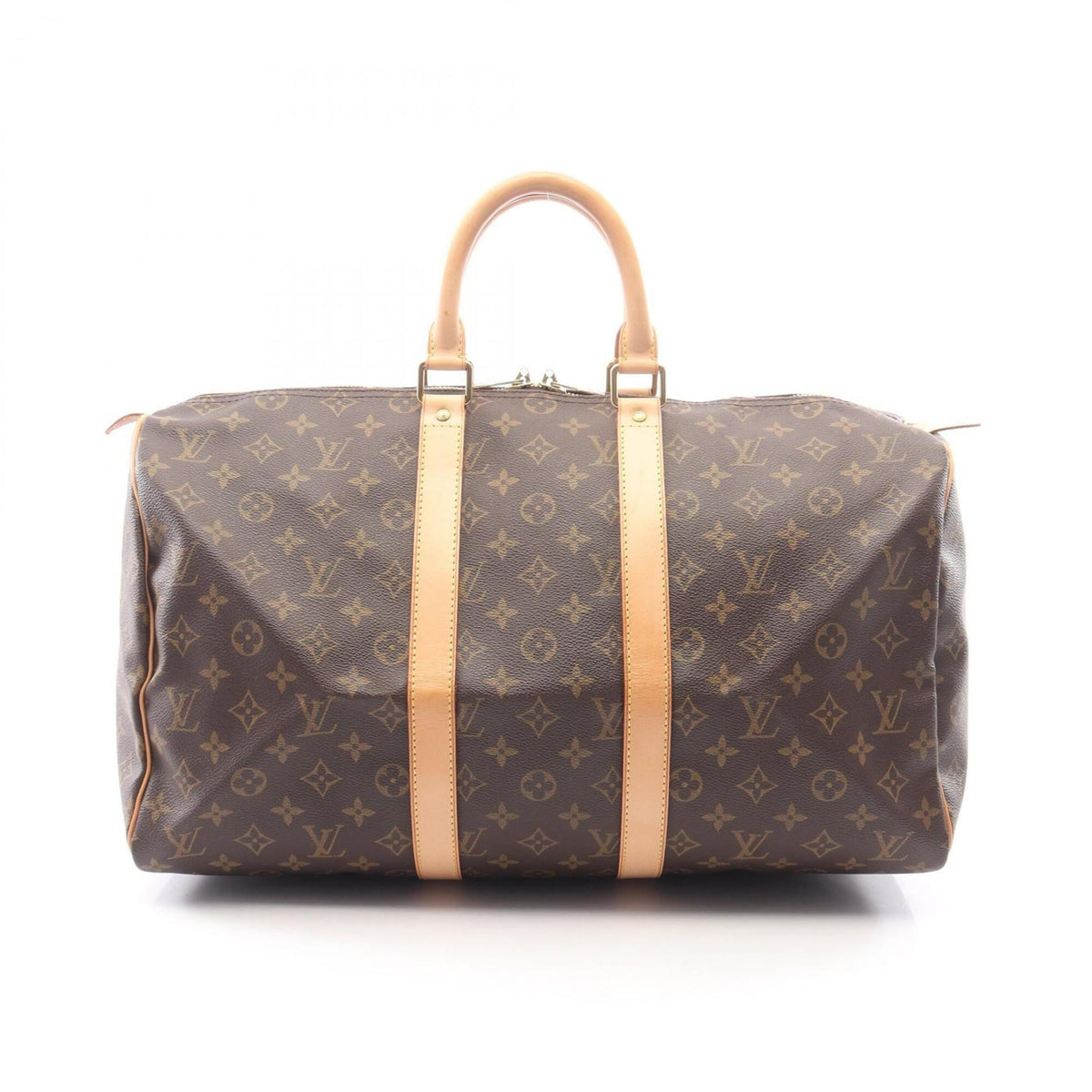 Louis Vuitton Brown Coated Canvas Leather Boston Bag Handbag (Pre-Owned)