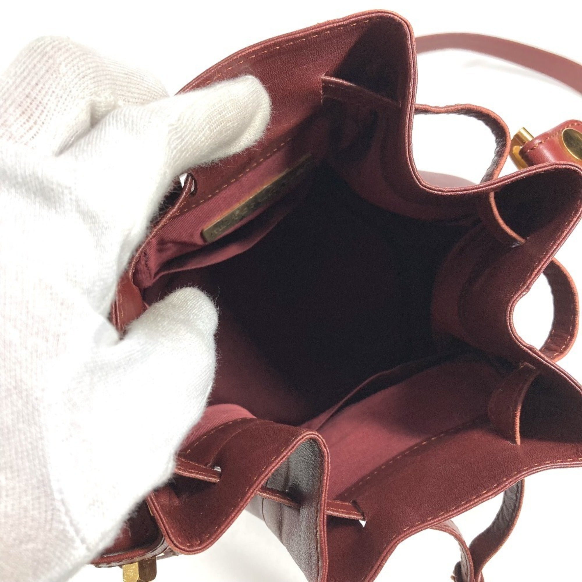 Cartier Must Wine Red Leather Shoulder Bag (Pre-Owned)