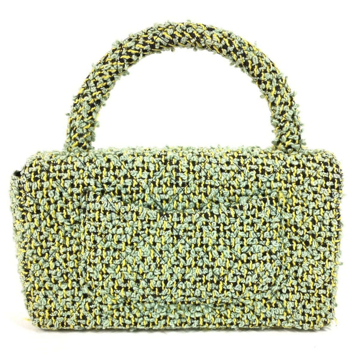 Chanel Green Tweed Handbag (Pre-Owned)