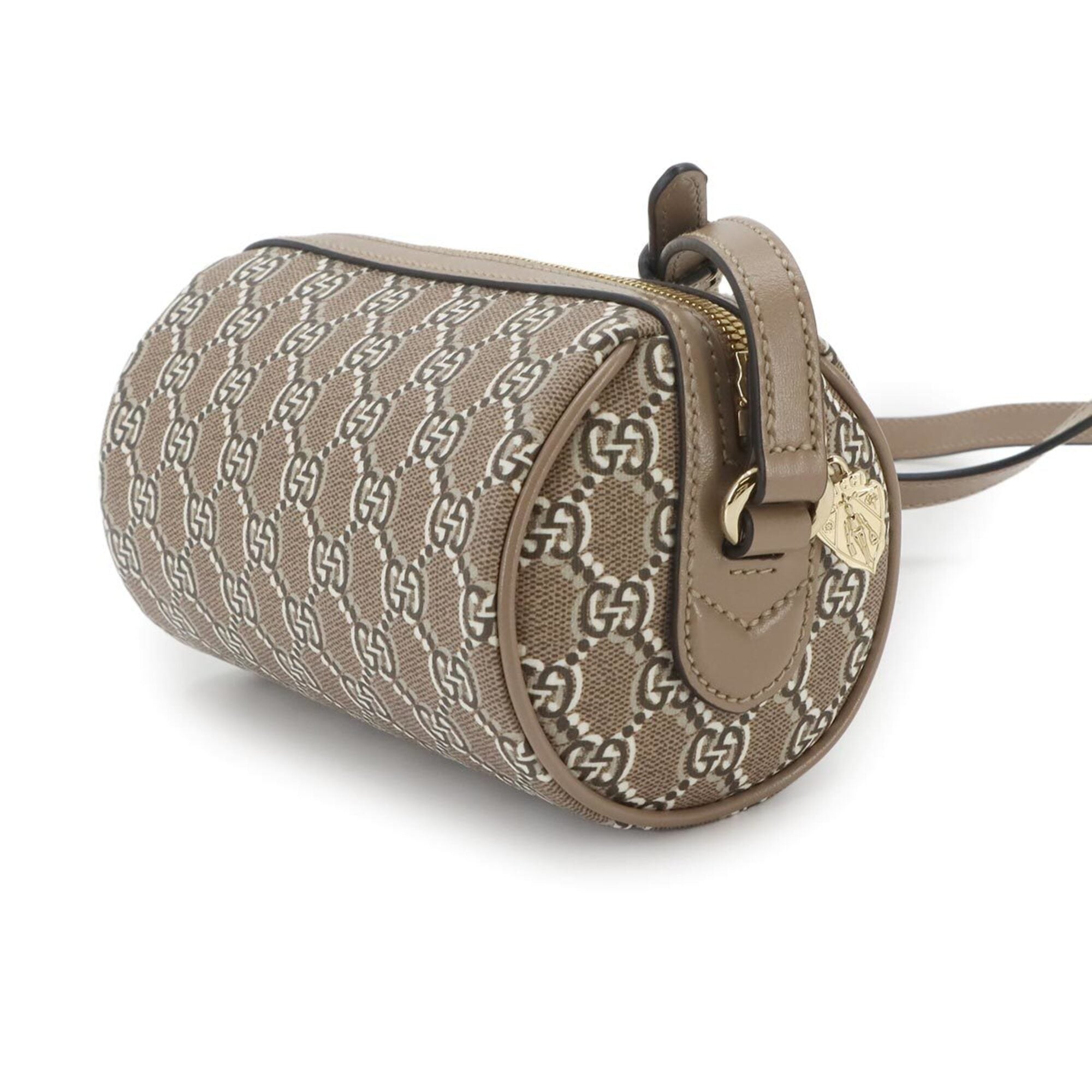 Gucci Beige Gg Supreme Canvas Leather Handbag Shoulder Bag (Pre-Owned)