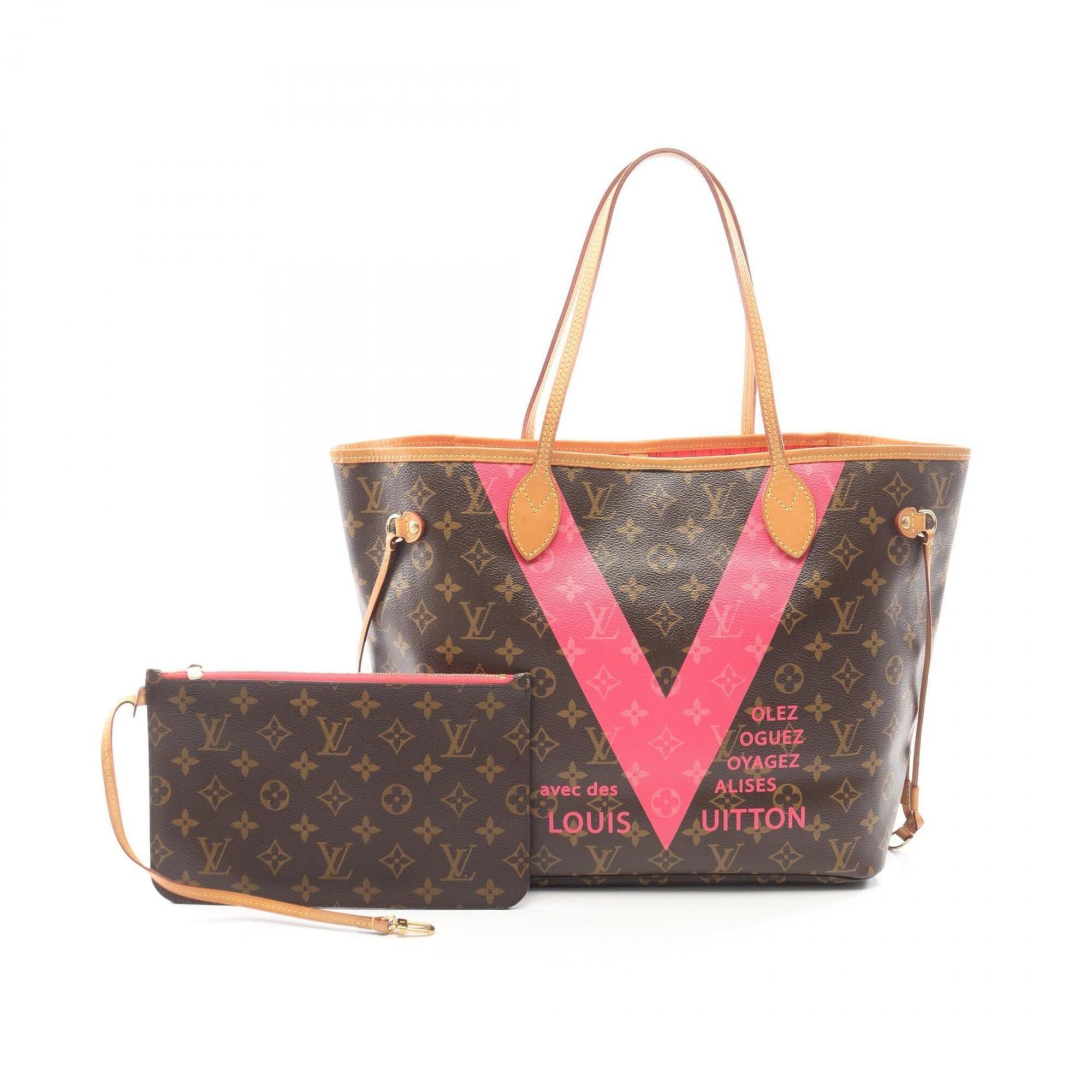 Louis Vuitton Brown Grenade Monogram Pink Monogram Leather Handbag Tote Bag (Pre-Owned)