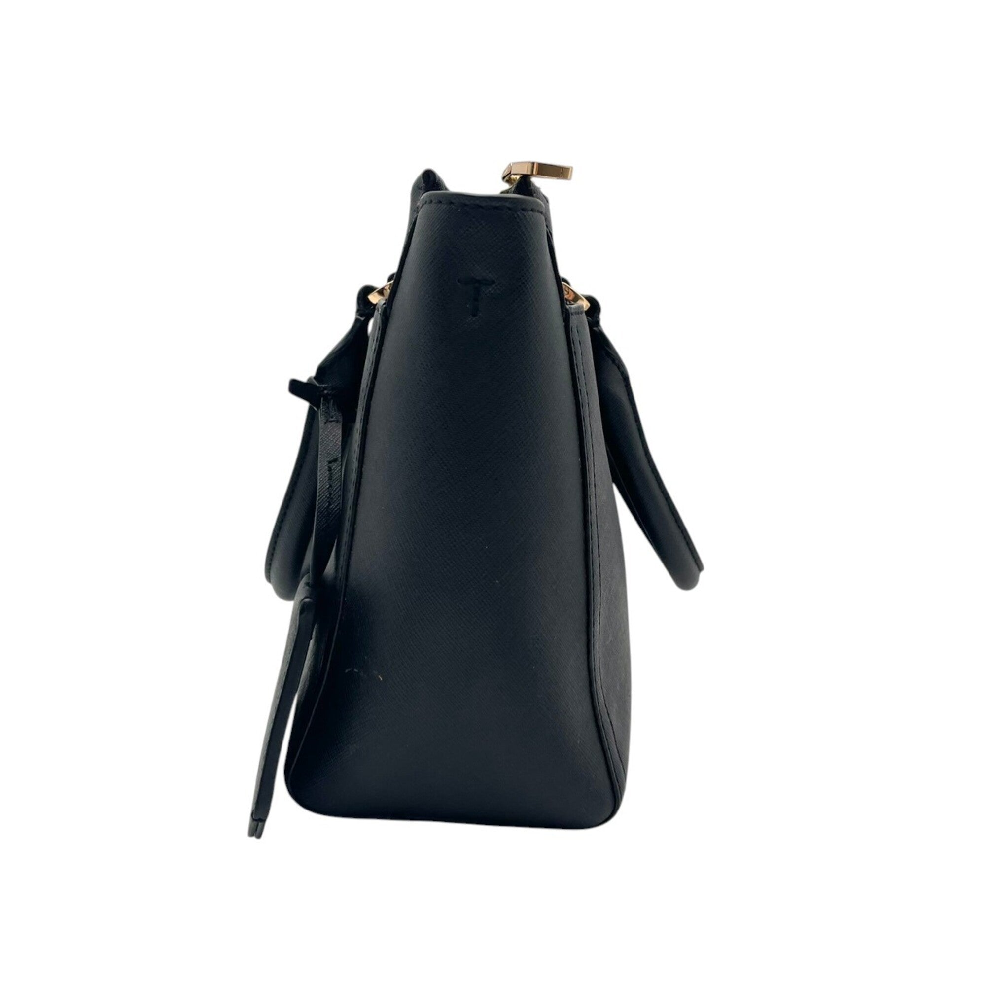 Tory Burch Black Leather Handbag Shoulder Bag Tote Bag (Pre-Owned)