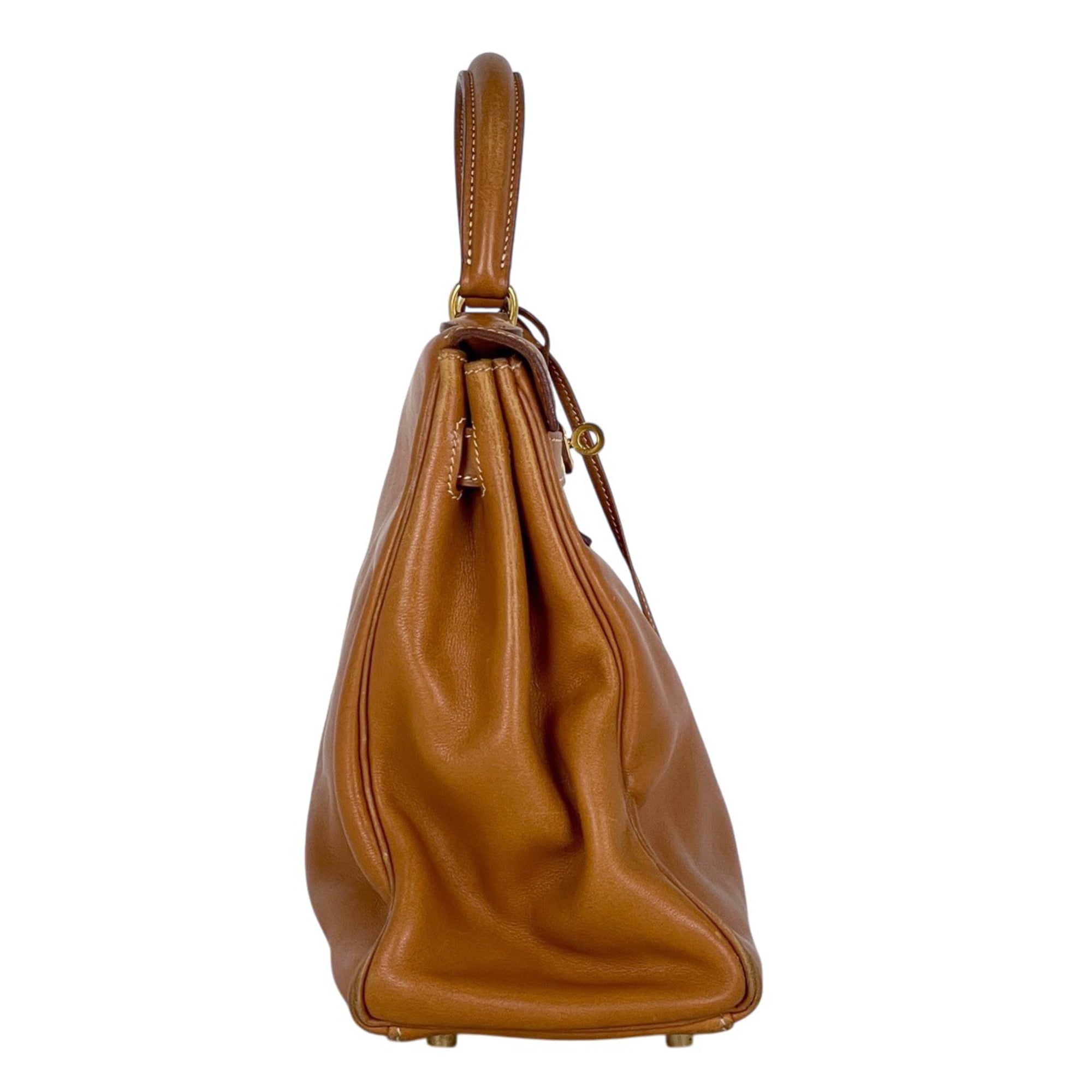 Hermes Kelly Brown Gulliver Leather Handbag (Pre-Owned)