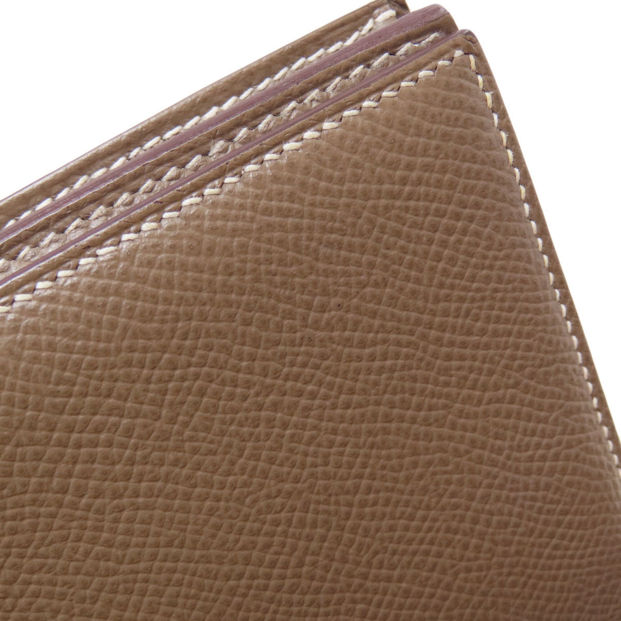 Hermes Etoupe Gray Epsom Leather Long Wallet (Bi-Fold) (Pre-Owned)
