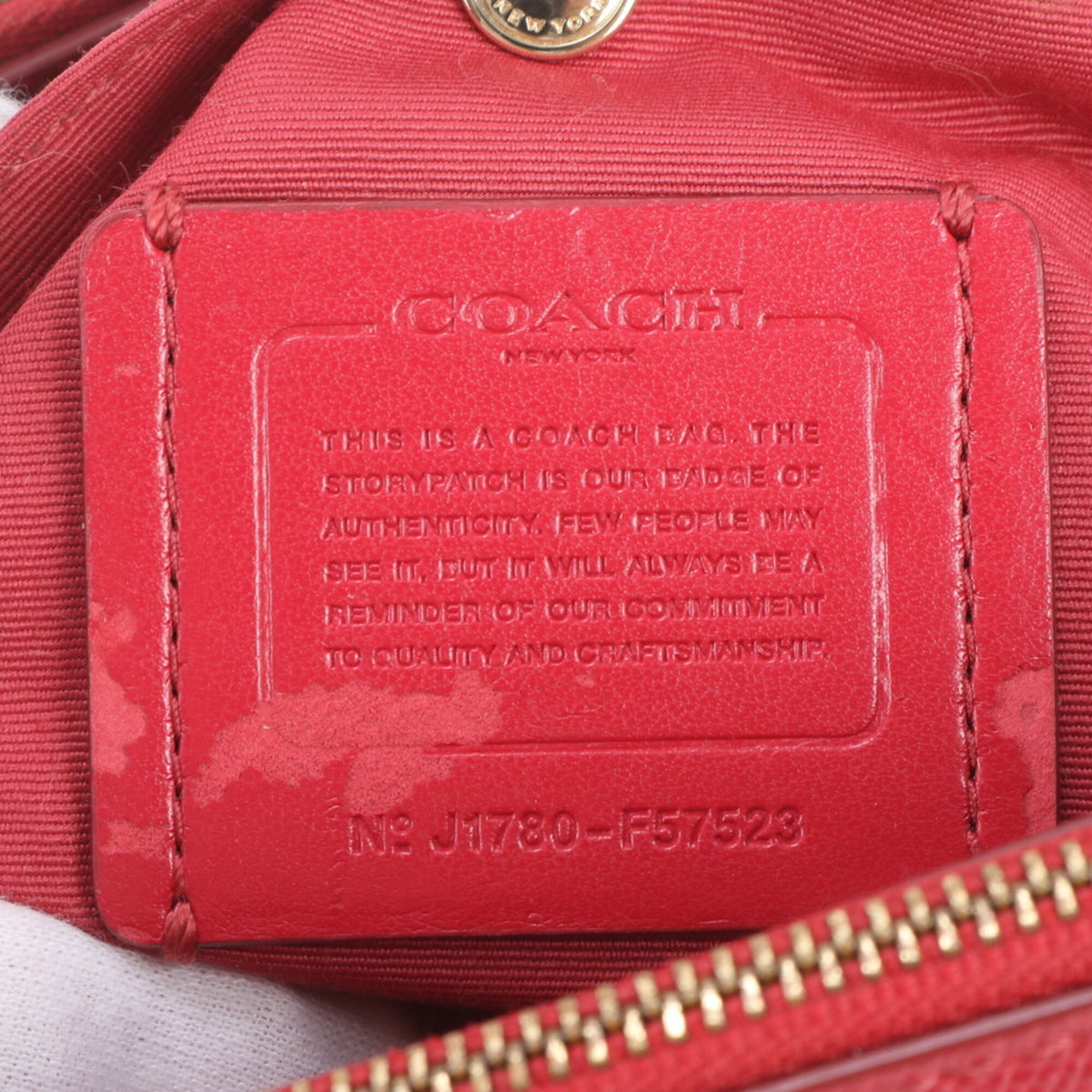 Coach Red Color Leather Handbag Tote Bag (Pre-Owned)