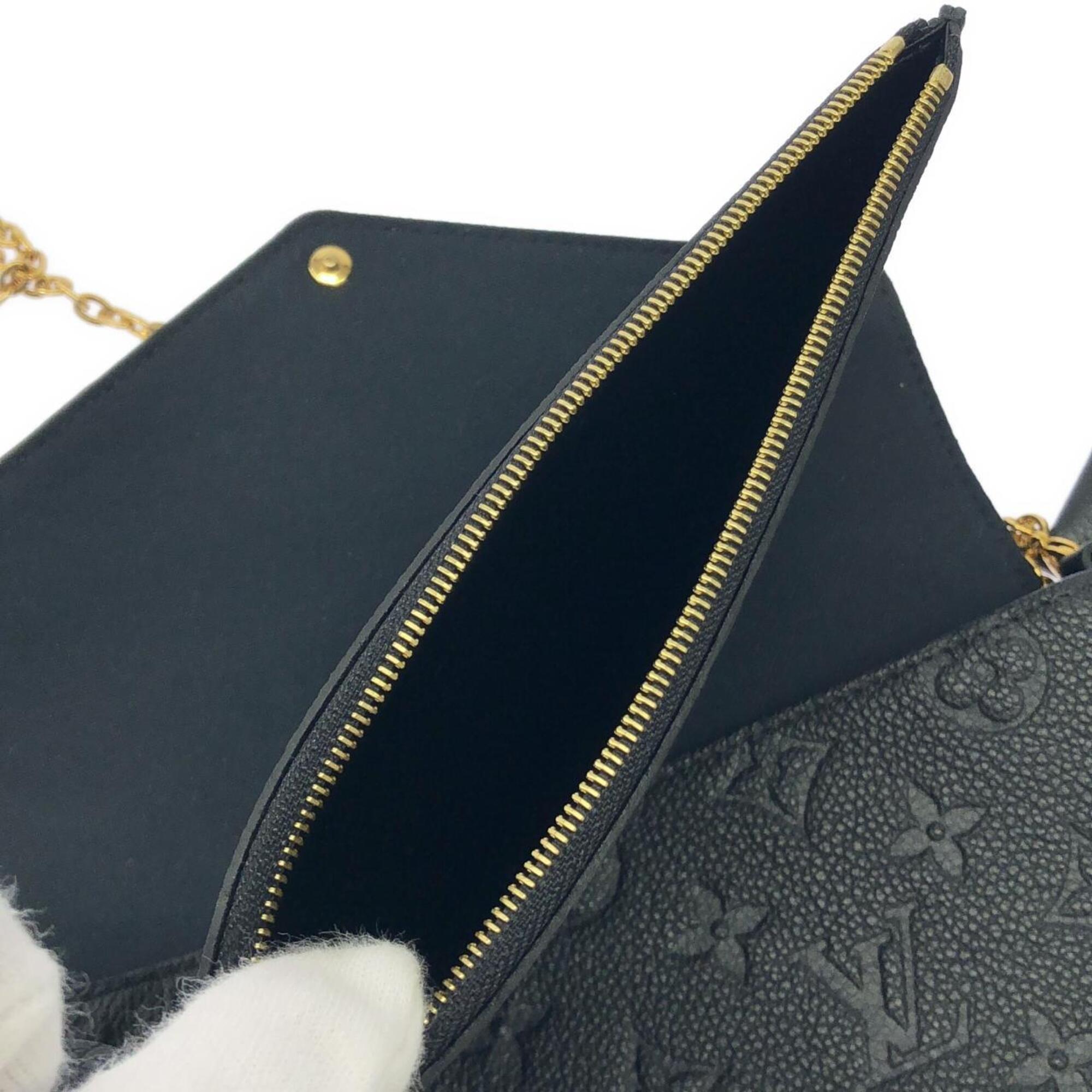 Louis Vuitton Black Leather Pochette Shoulder Bag (Pre-Owned)