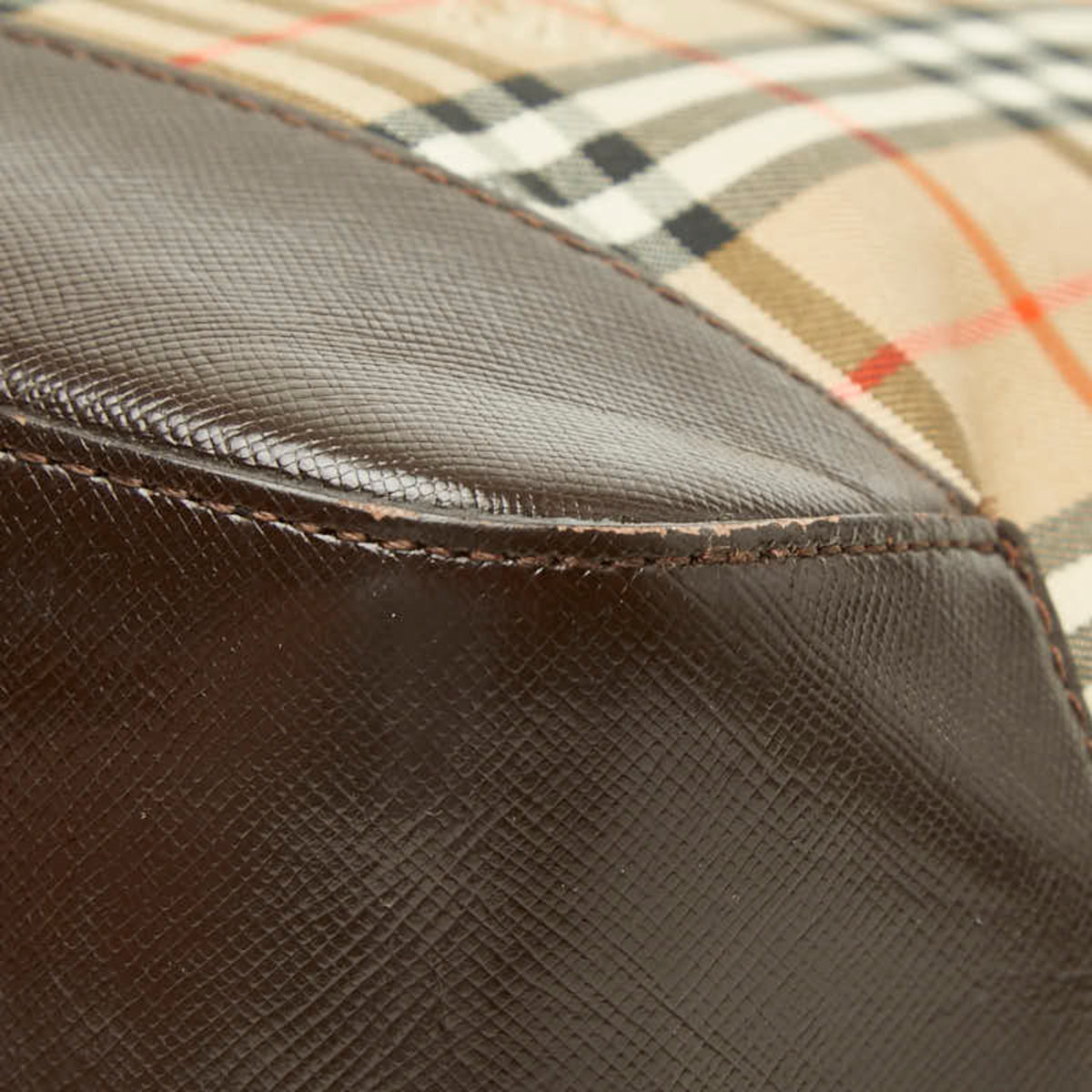 Burberry Beige Brown Canvas Tote Bag (Pre-Owned)