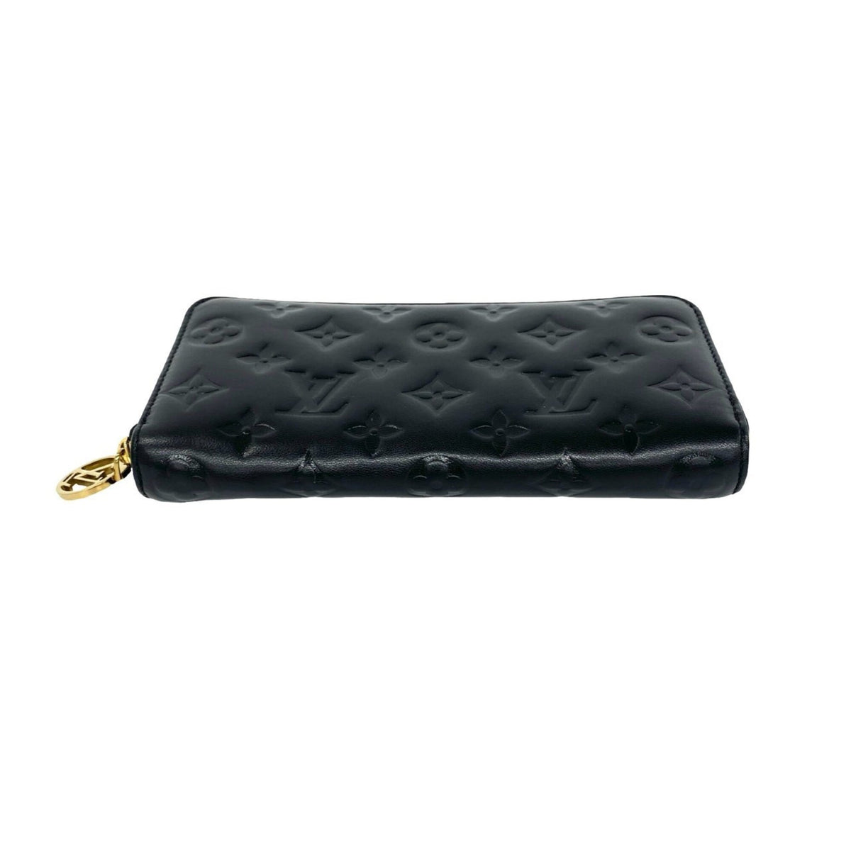 Louis Vuitton Black Leather Long Wallet (Bi-Fold) (Pre-Owned)