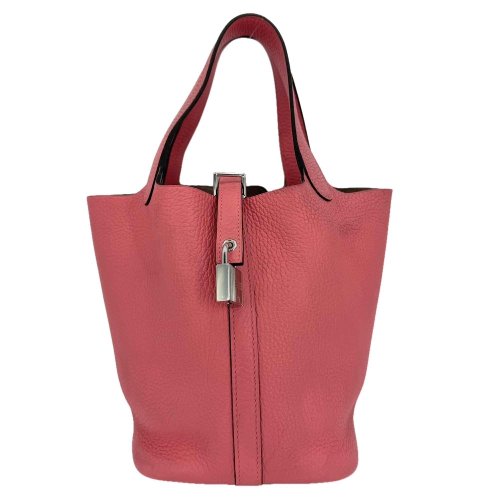Hermes Pink Taurillon Clemence Leather Handbag (Pre-Owned)