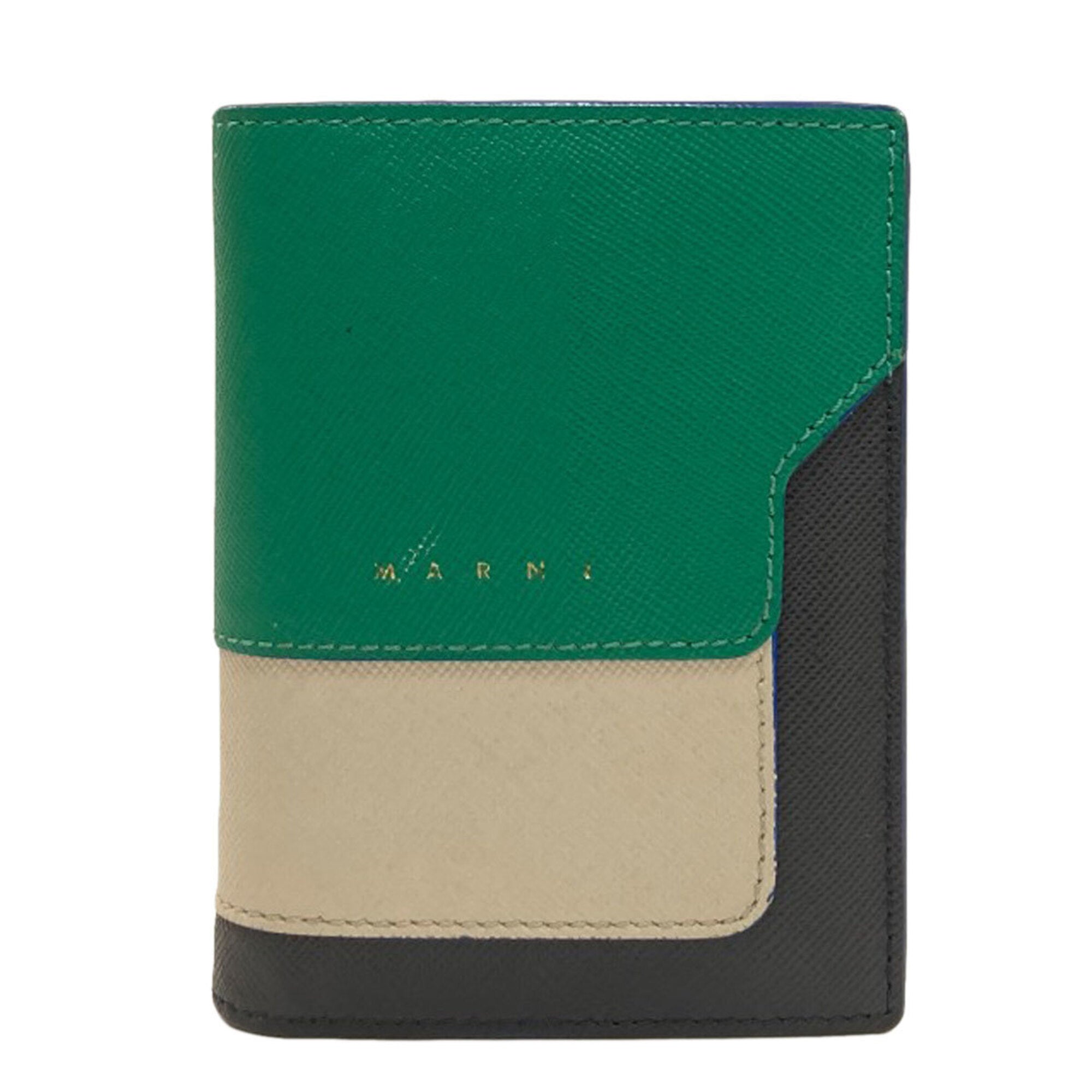 Marni Black Green White Leather Wallet (Bi-Fold) (Pre-Owned)