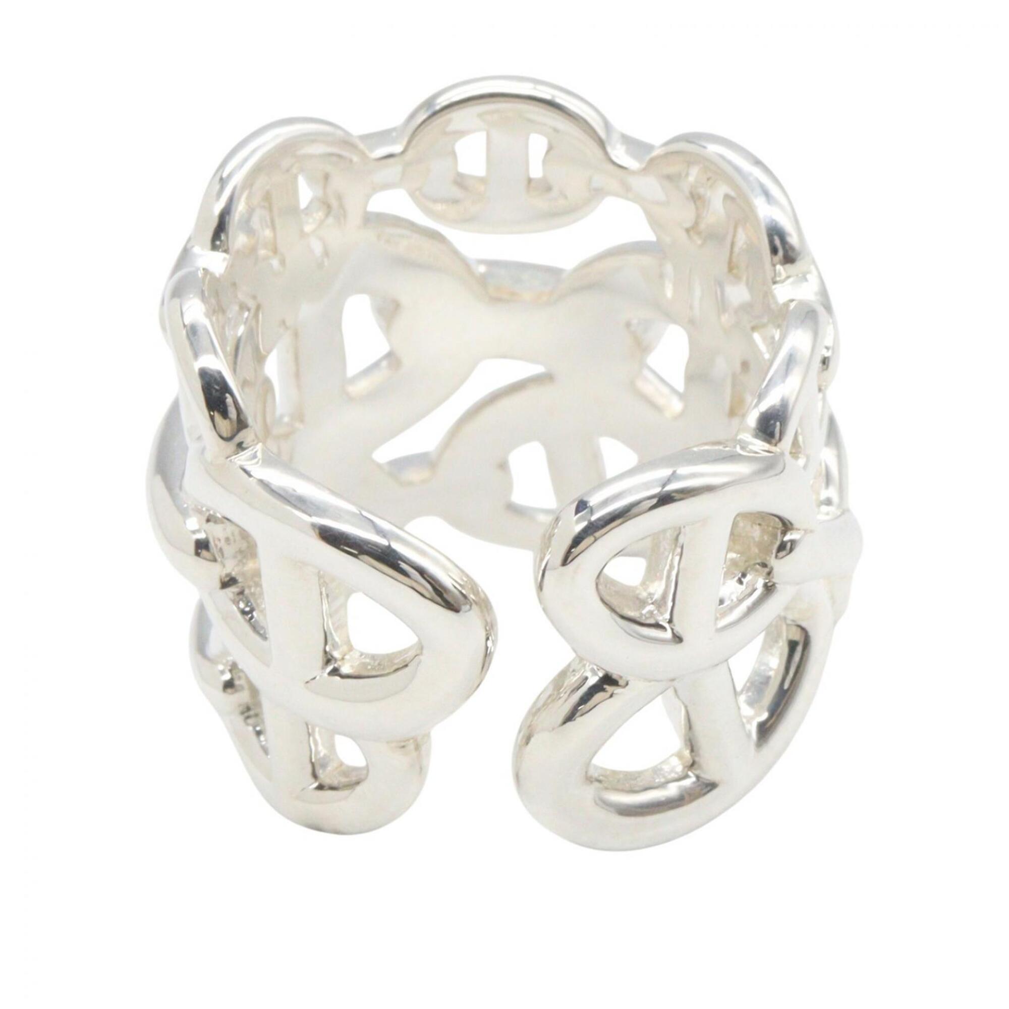 Hermes Silver Silver 925 Band Ring (Pre-Owned)