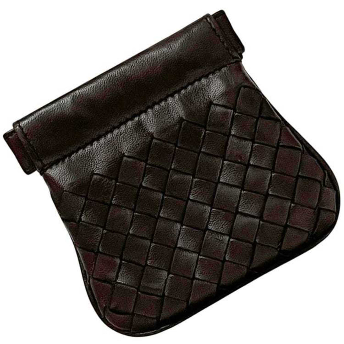 Bottega Veneta Intrecciato Brown Leather Coin Purse/Coin Case (Pre-Owned)