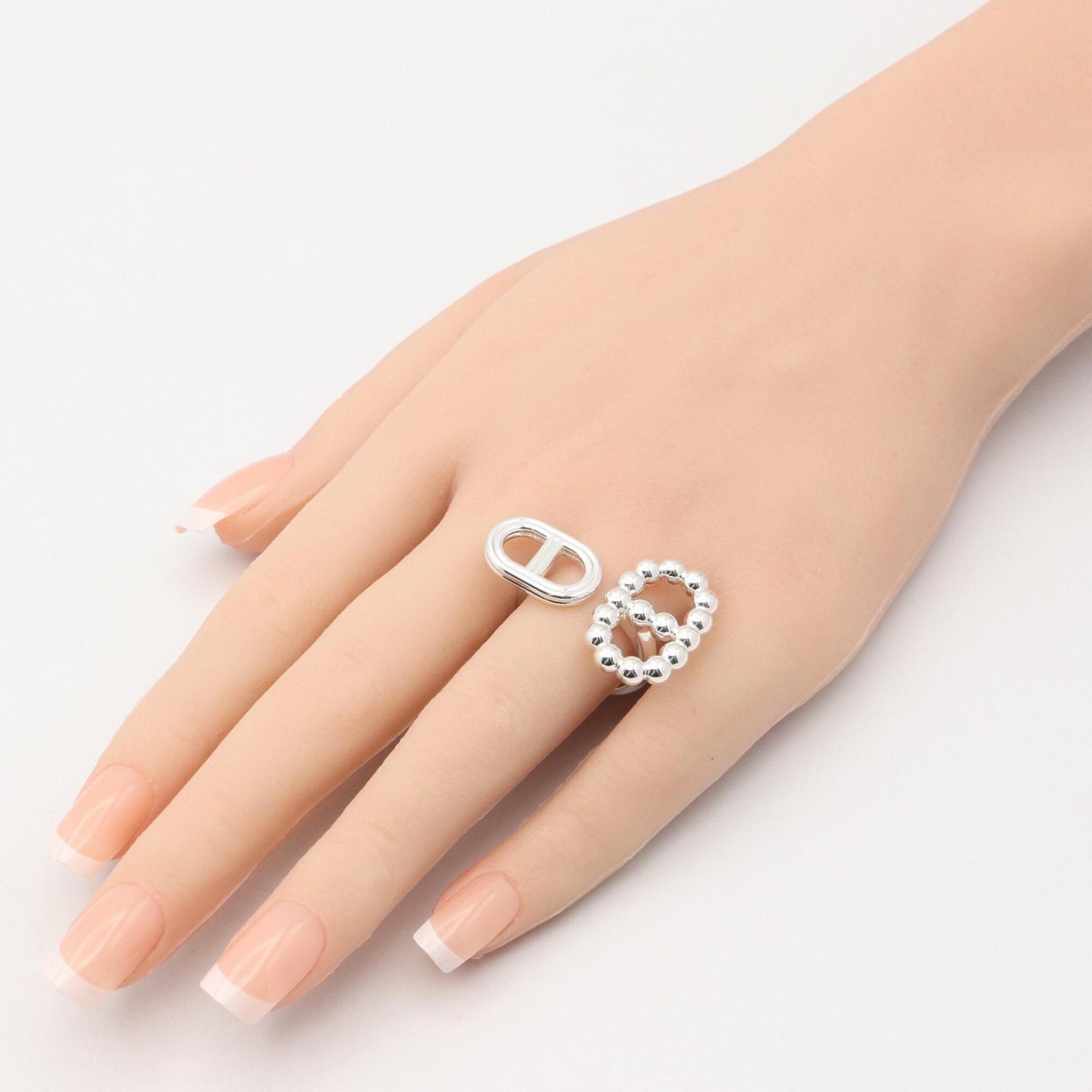 Hermes Silver Silver 925 Band Ring (Pre-Owned)