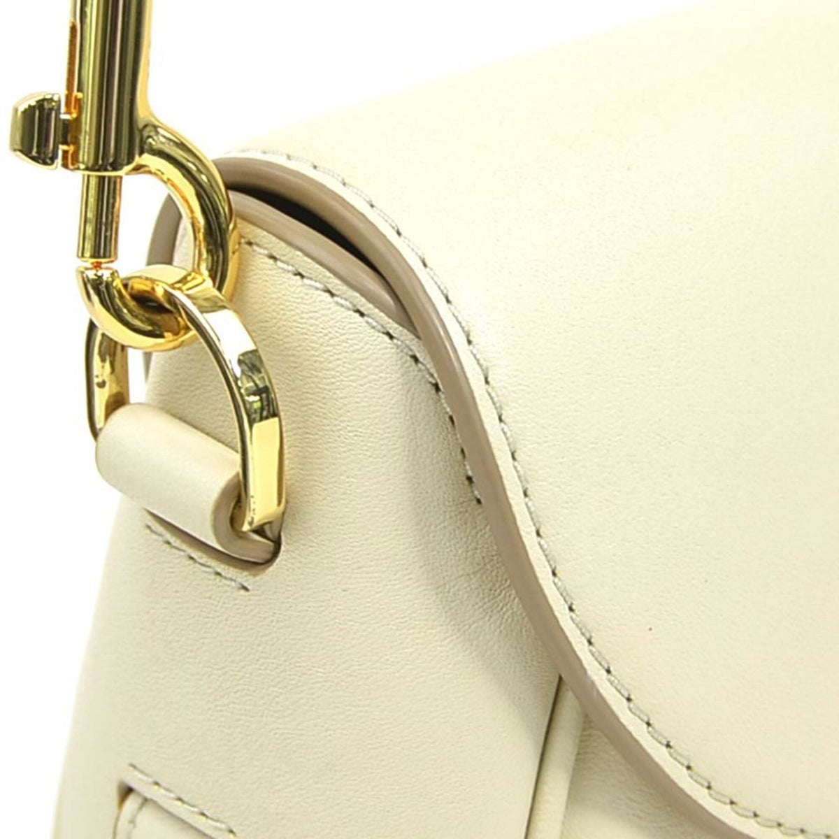 Marc Jacobs Ivory Leather Saddle Bag Shoulder Bag (Pre-Owned)