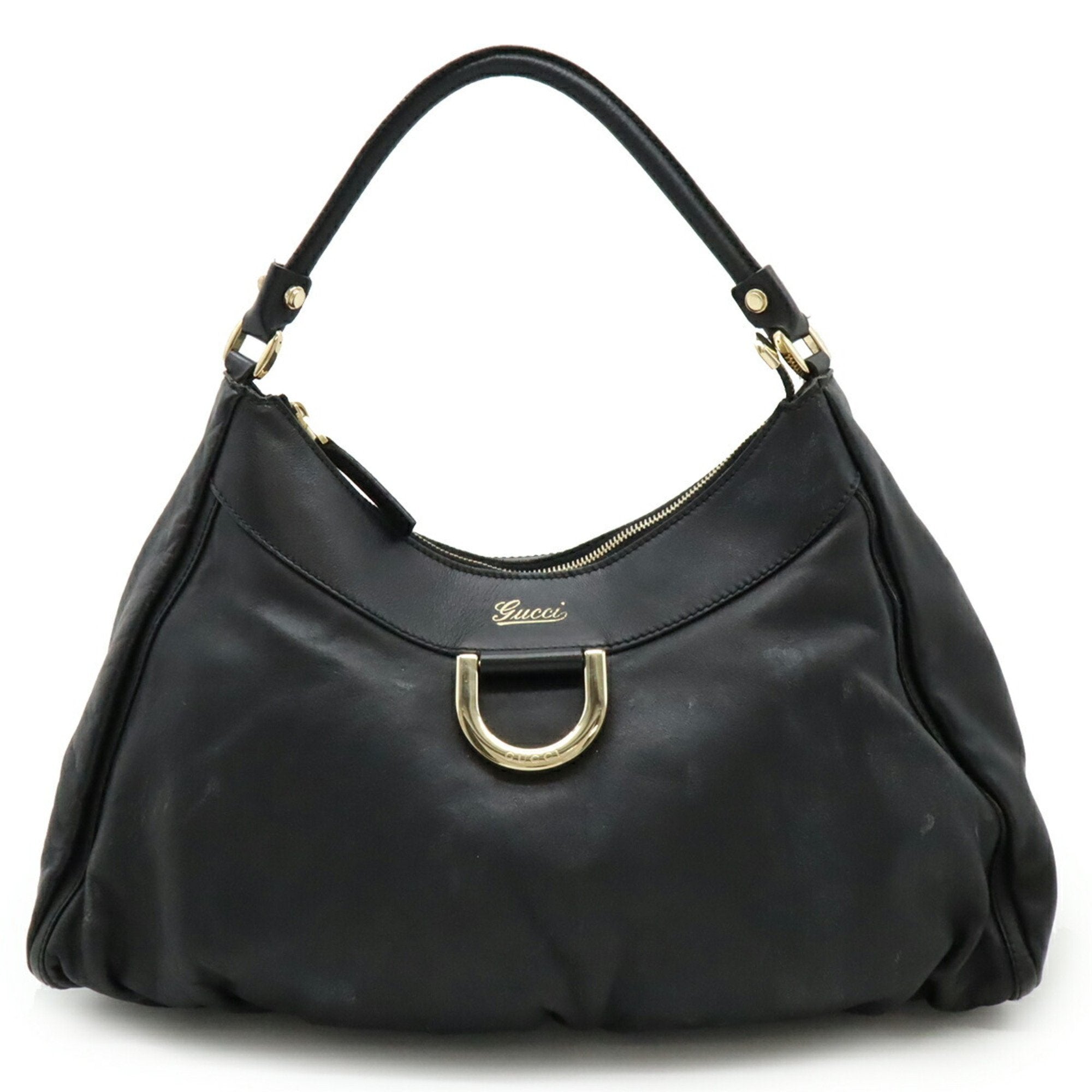 Gucci Abbey Black Leather Shoulder Bag (Pre-Owned)