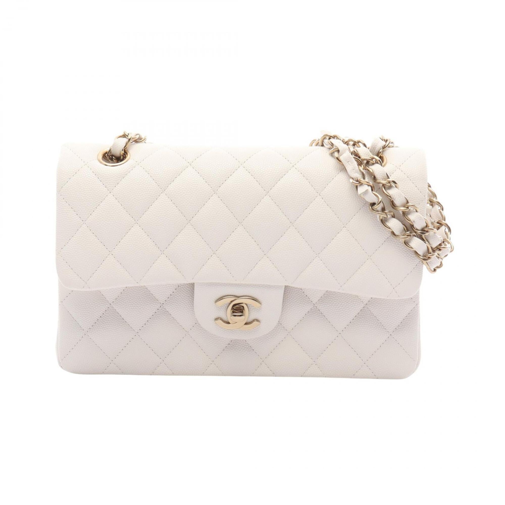 Chanel White Grained Calfskin Handbag Shoulder Bag (Pre-Owned)