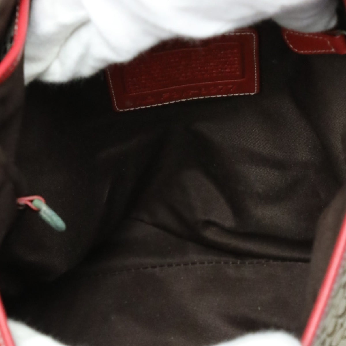 Coach Brown Red Color Canvas Shoulder Bag (Pre-Owned)