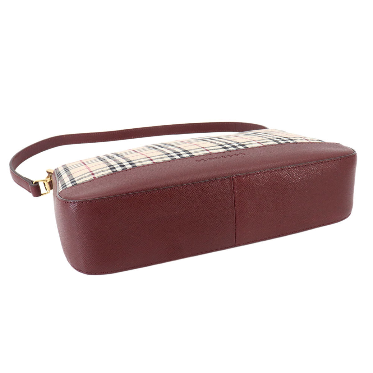 Burberry Beige Bordeaux Canvas Leather Shoulder Bag (Pre-Owned)