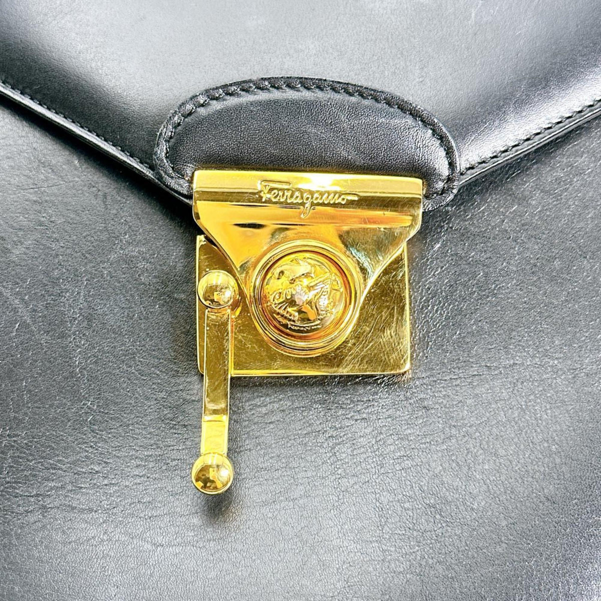 Salvatore Ferragamo Black Leather Backpack (Pre-Owned)