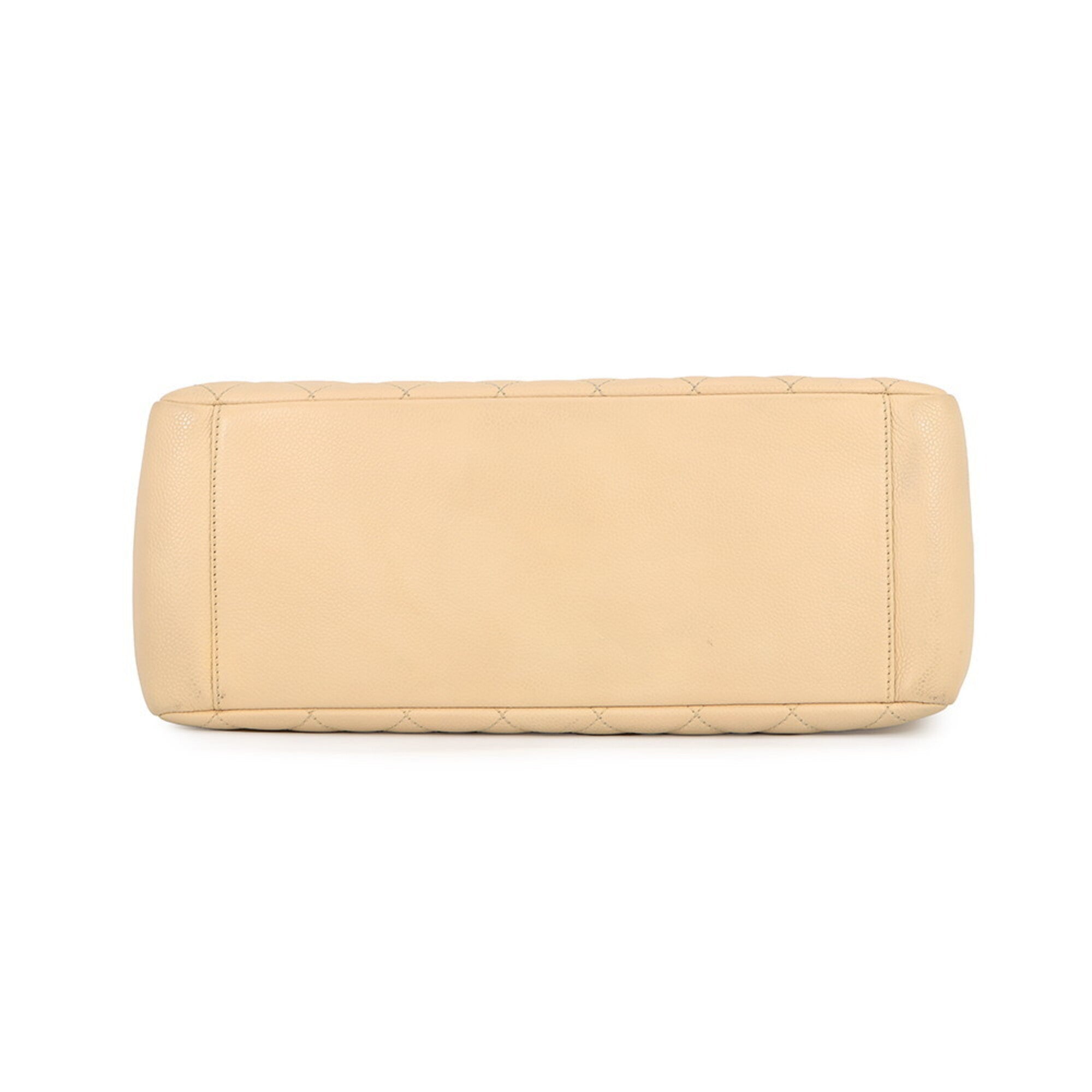 Chanel Beige Grained Calfskin Handbag (Pre-Owned)