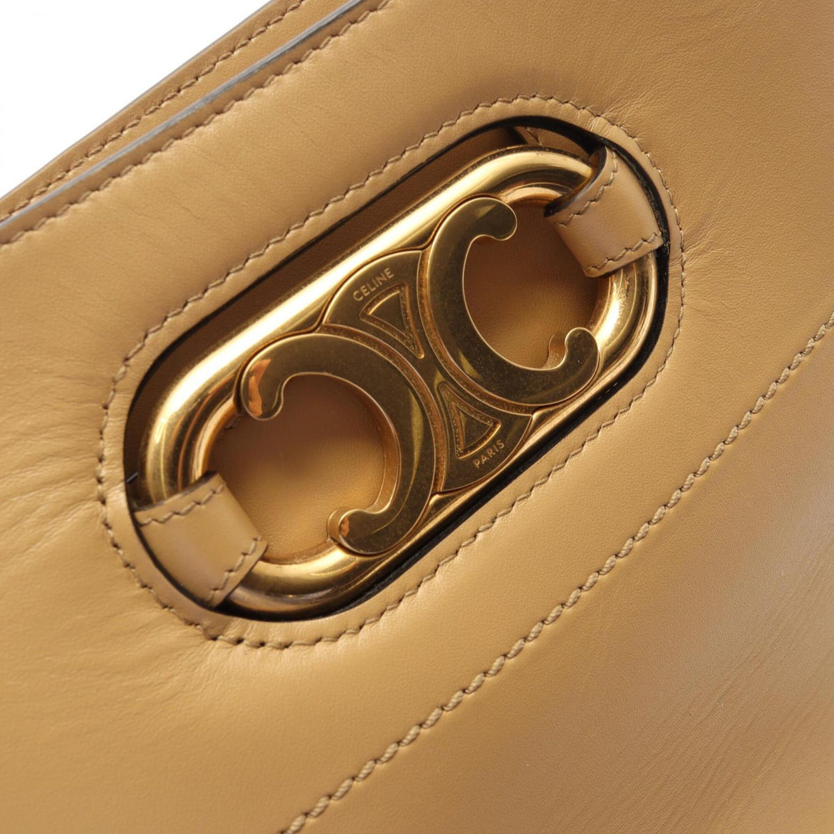 Celine Beige Leather Handbag Shoulder Bag (Pre-Owned)