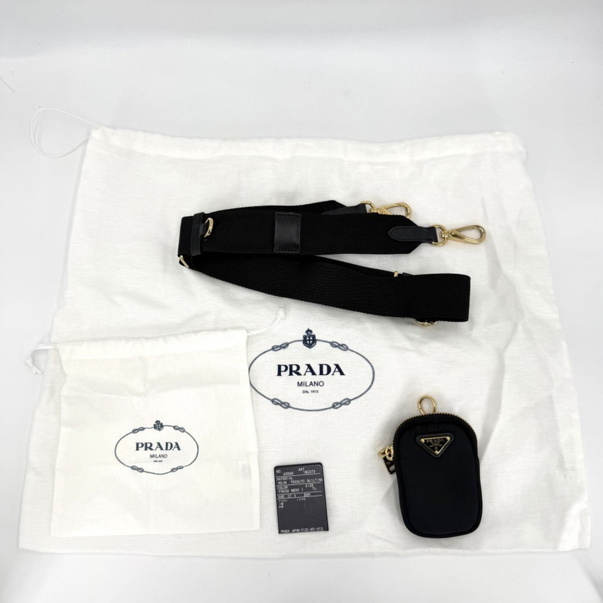 Prada Black Nylon Handbag Pouch Shoulder Bag Tote Bag (Pre-Owned)