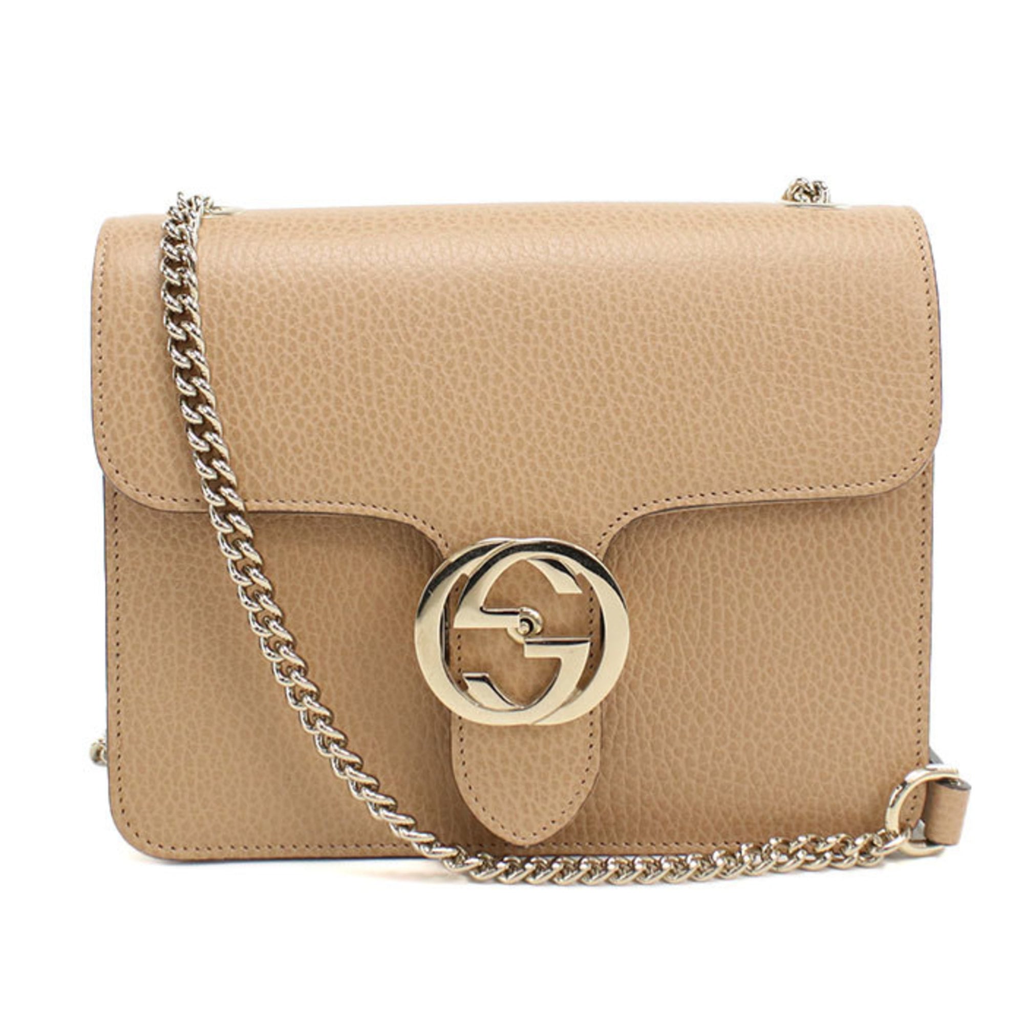 Gucci Beige Leather Shoulder Bag (Pre-Owned)