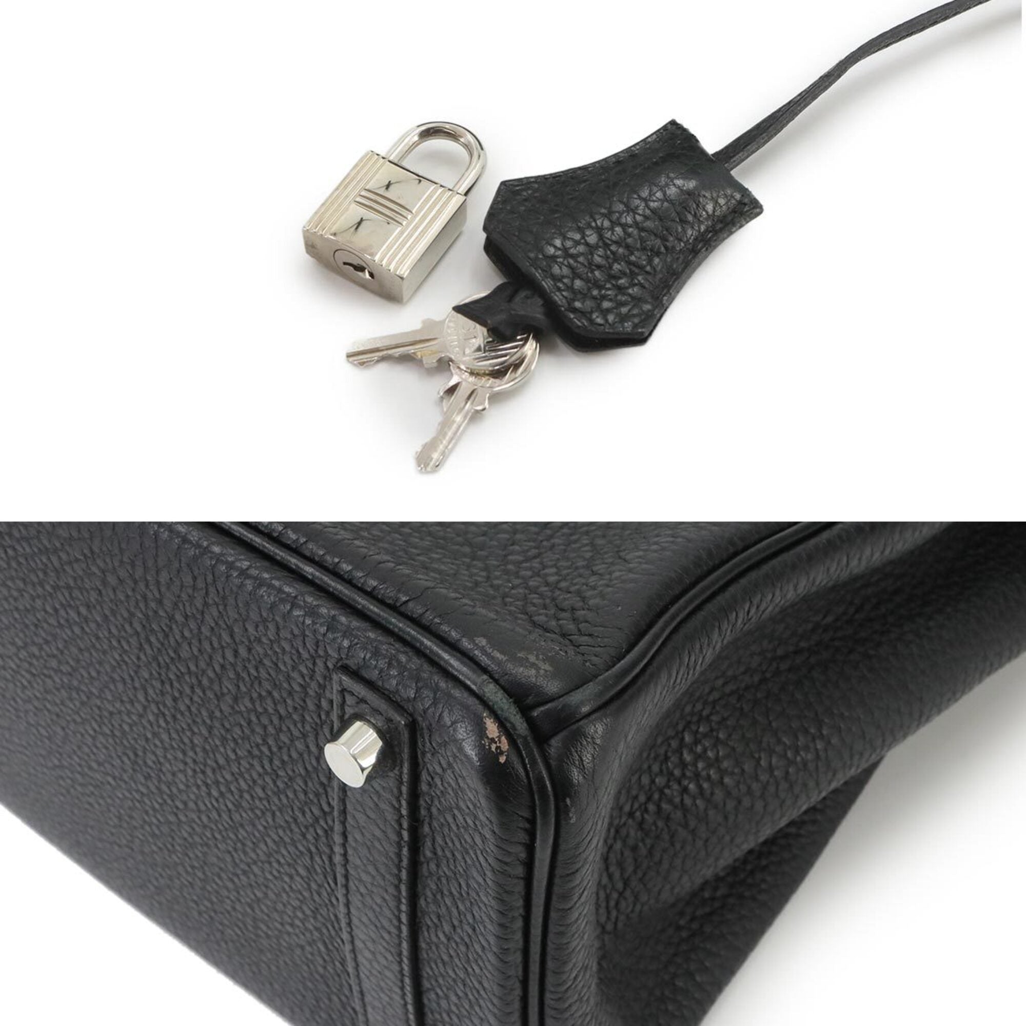 Hermes Black Taurillon Clemence Leather Handbag (Pre-Owned)