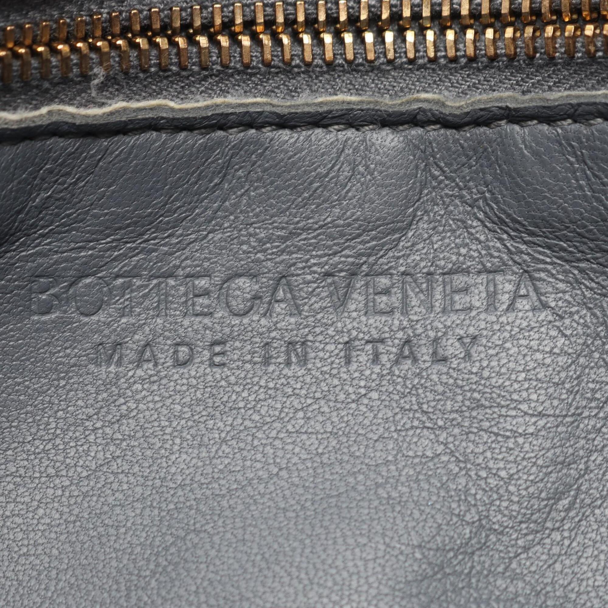 Bottega Veneta Gray Intrecciato Handbag Shoulder Bag (Pre-Owned)